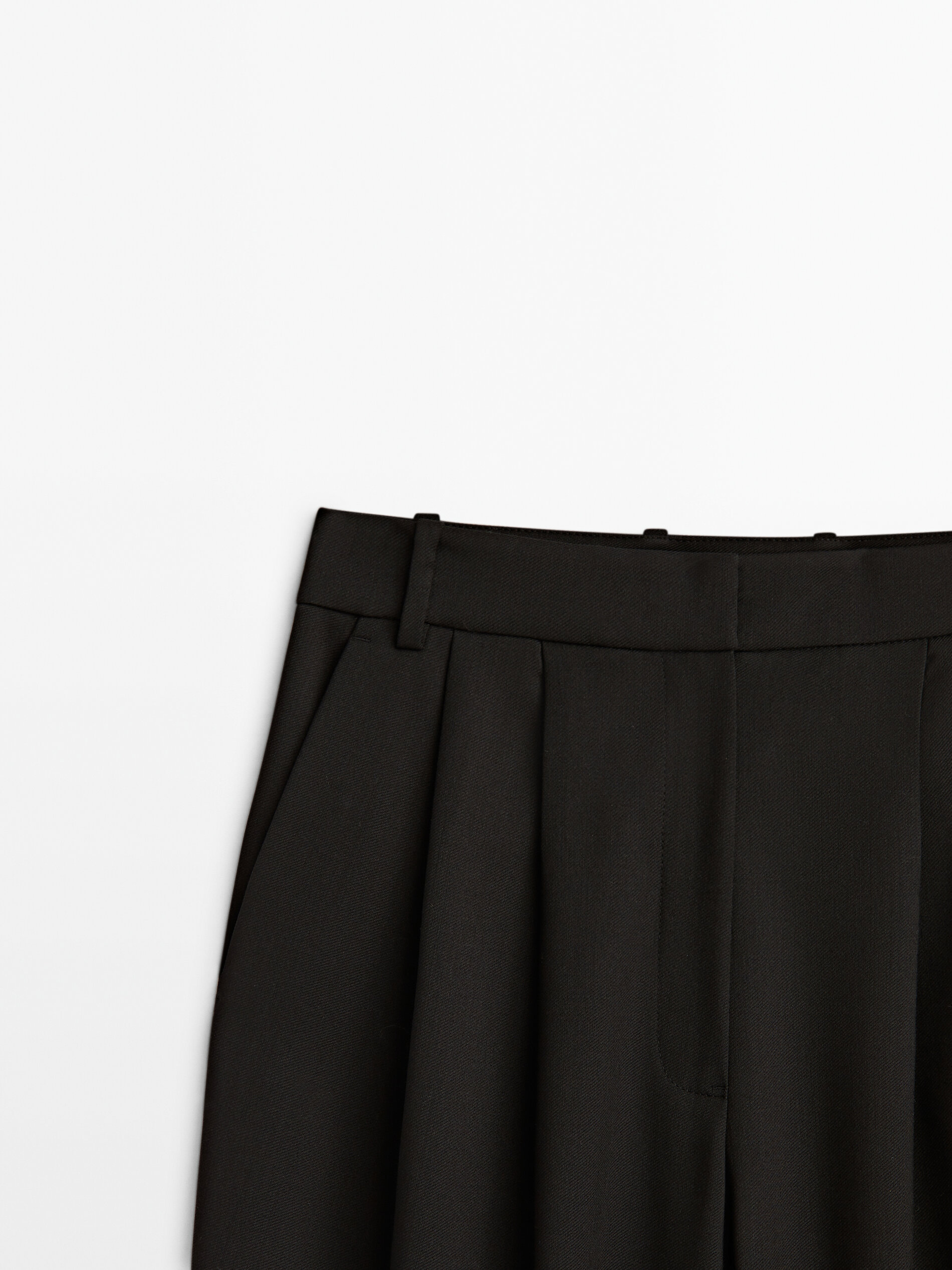 Pantalón pinzas negro - NEGRO