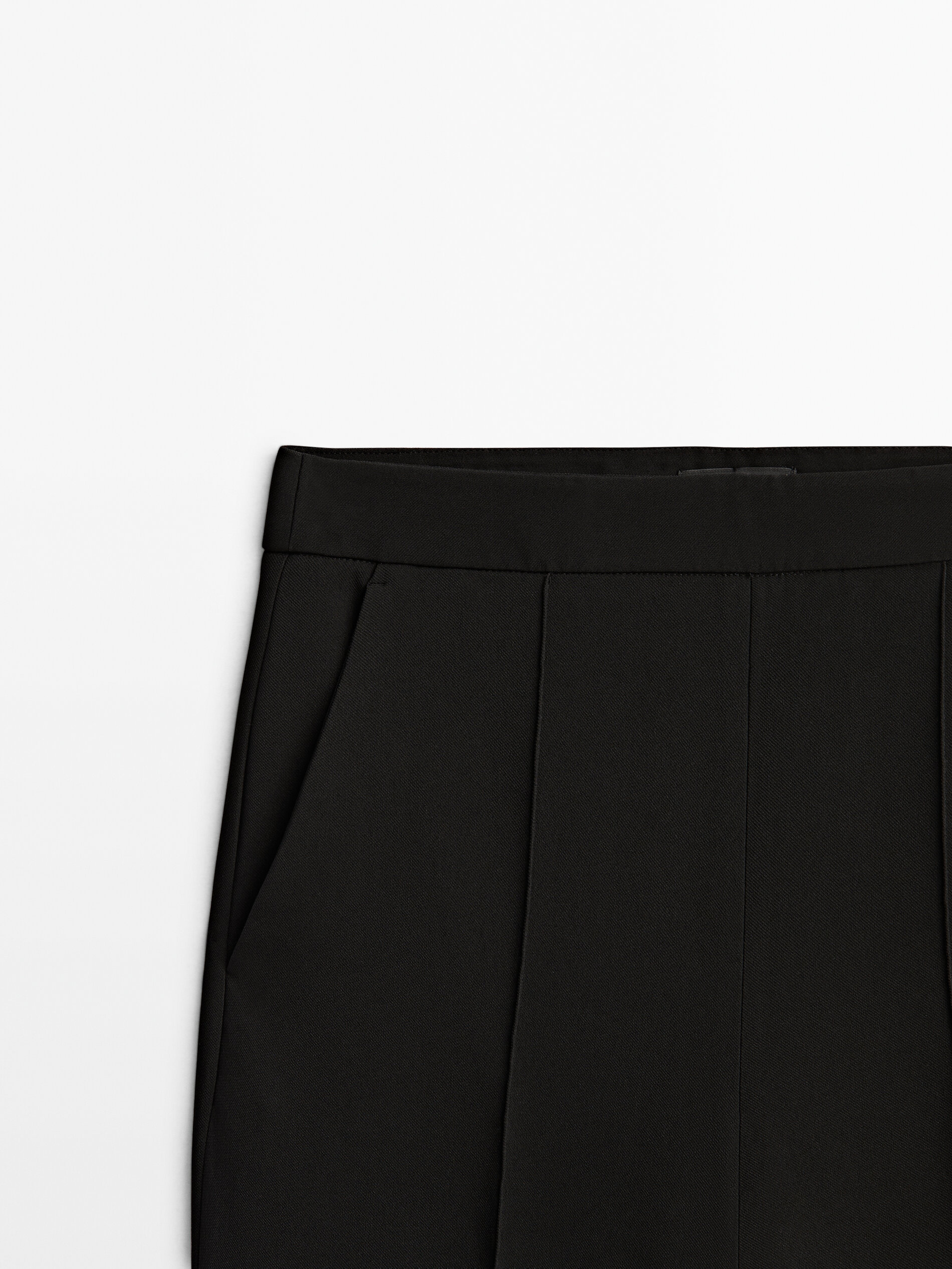 Pantalón traje negro corte recto - NEGRO