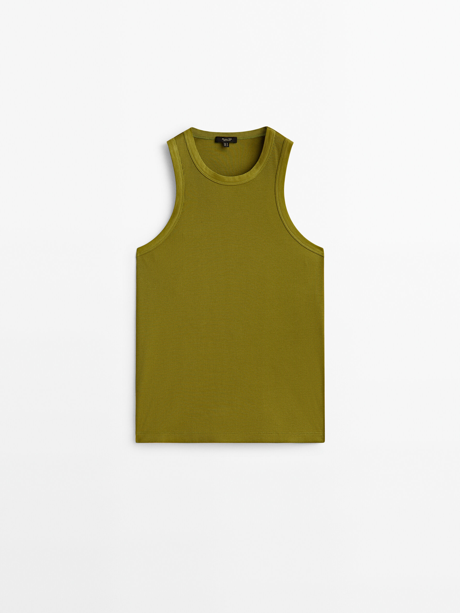 Top canalé algodón mercerizado - VERDE