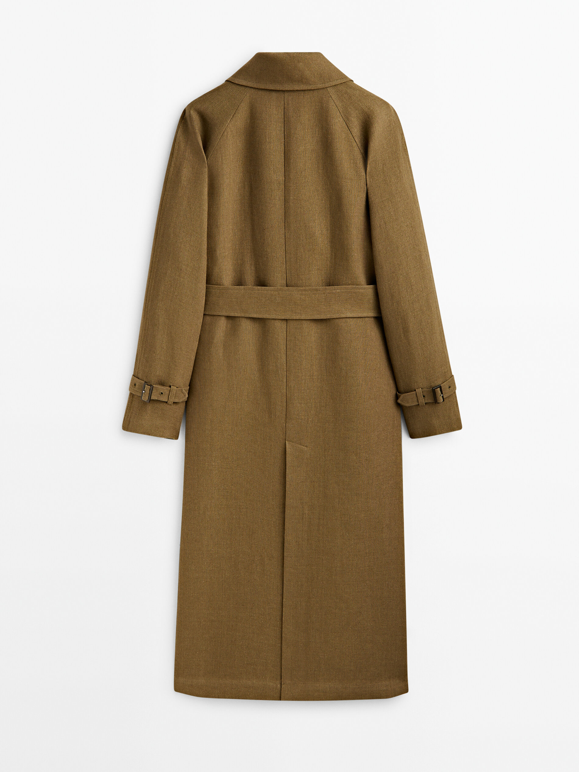 Gabardina 100% lino rústico - KAKI