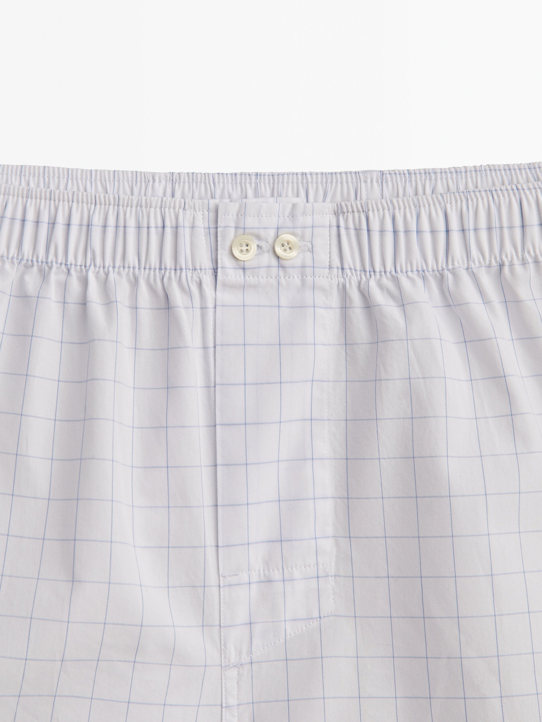 Calzoncillo popelín cuadros - CELESTE