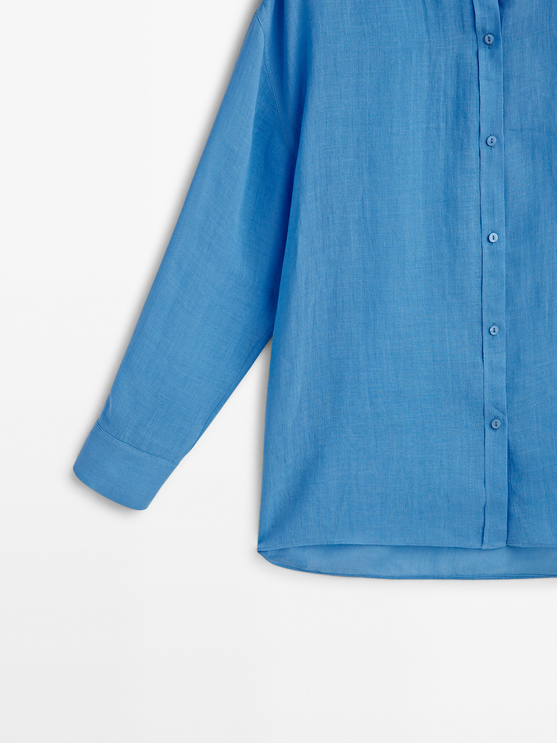 Camisa oversize 100% ramio - AZUL