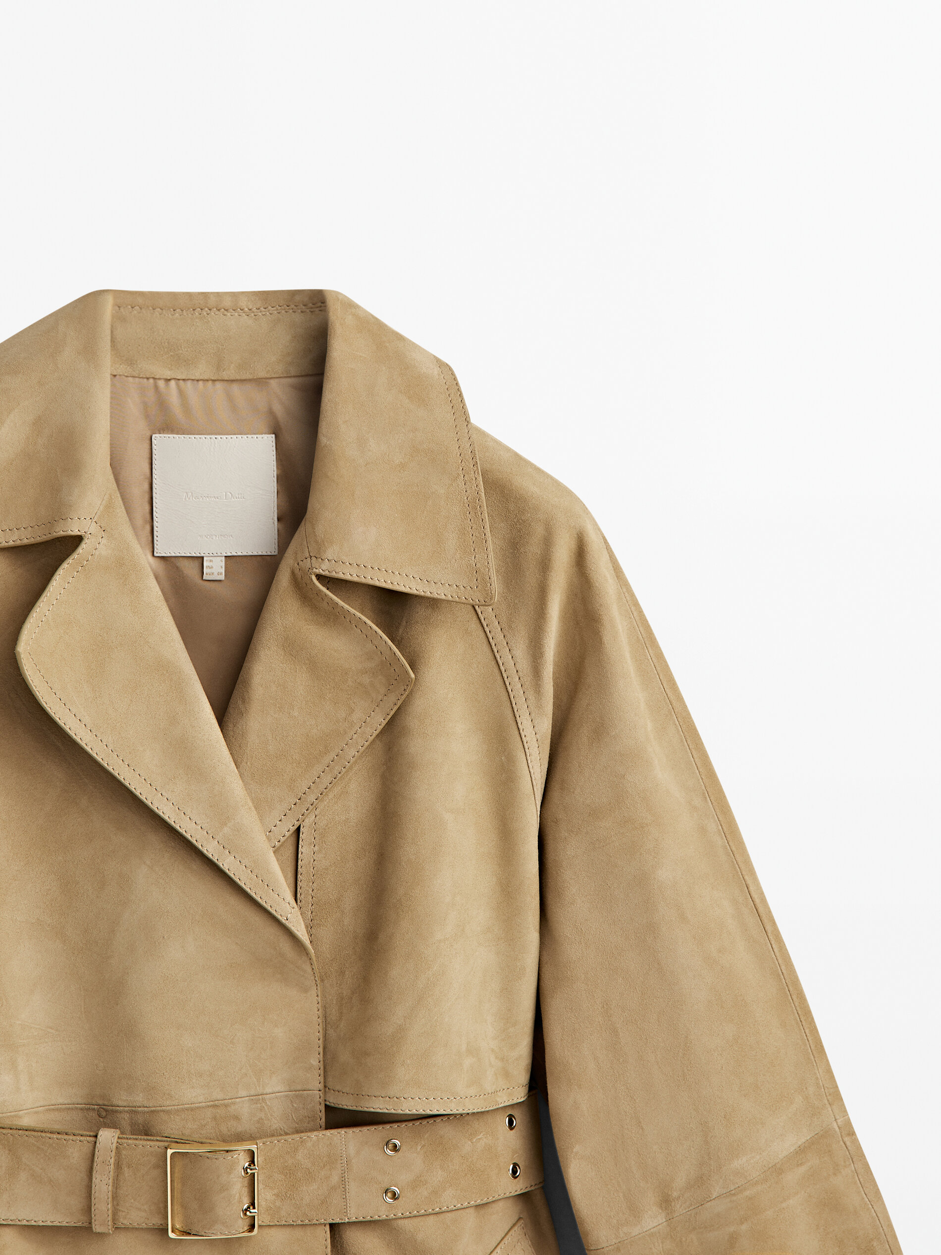Chaqueta trench ante - CAMEL