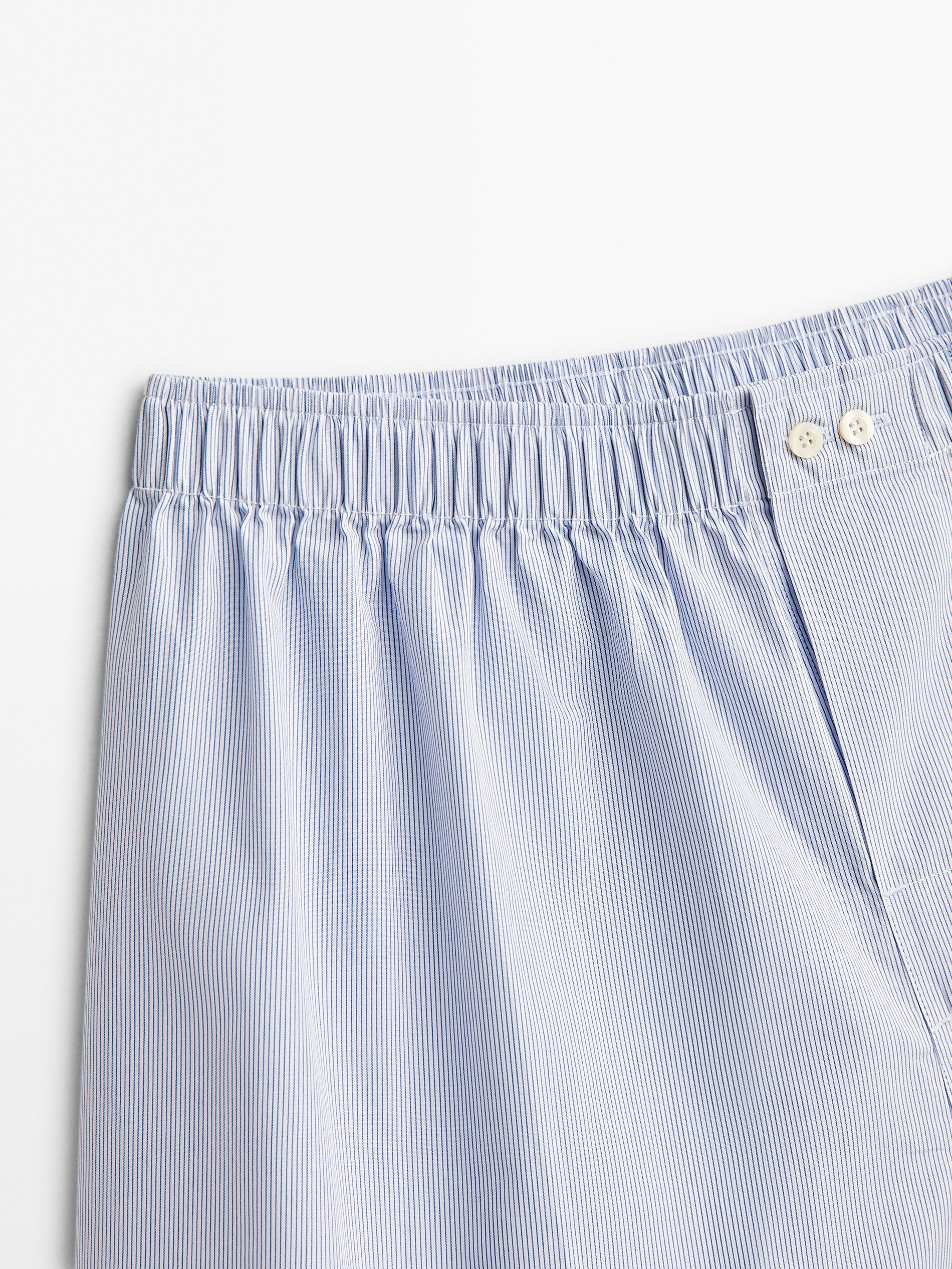 Calzoncillo popelín microrayas - AZUL