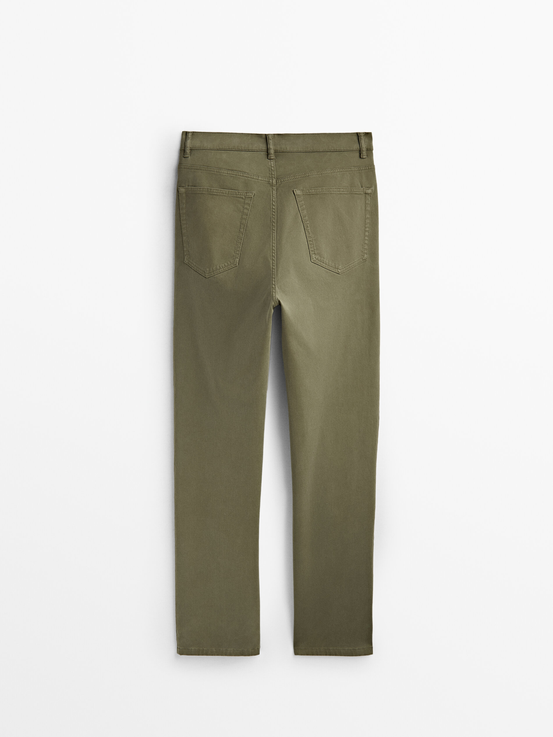 Pantalón tiro medio slim cropped - KAKI