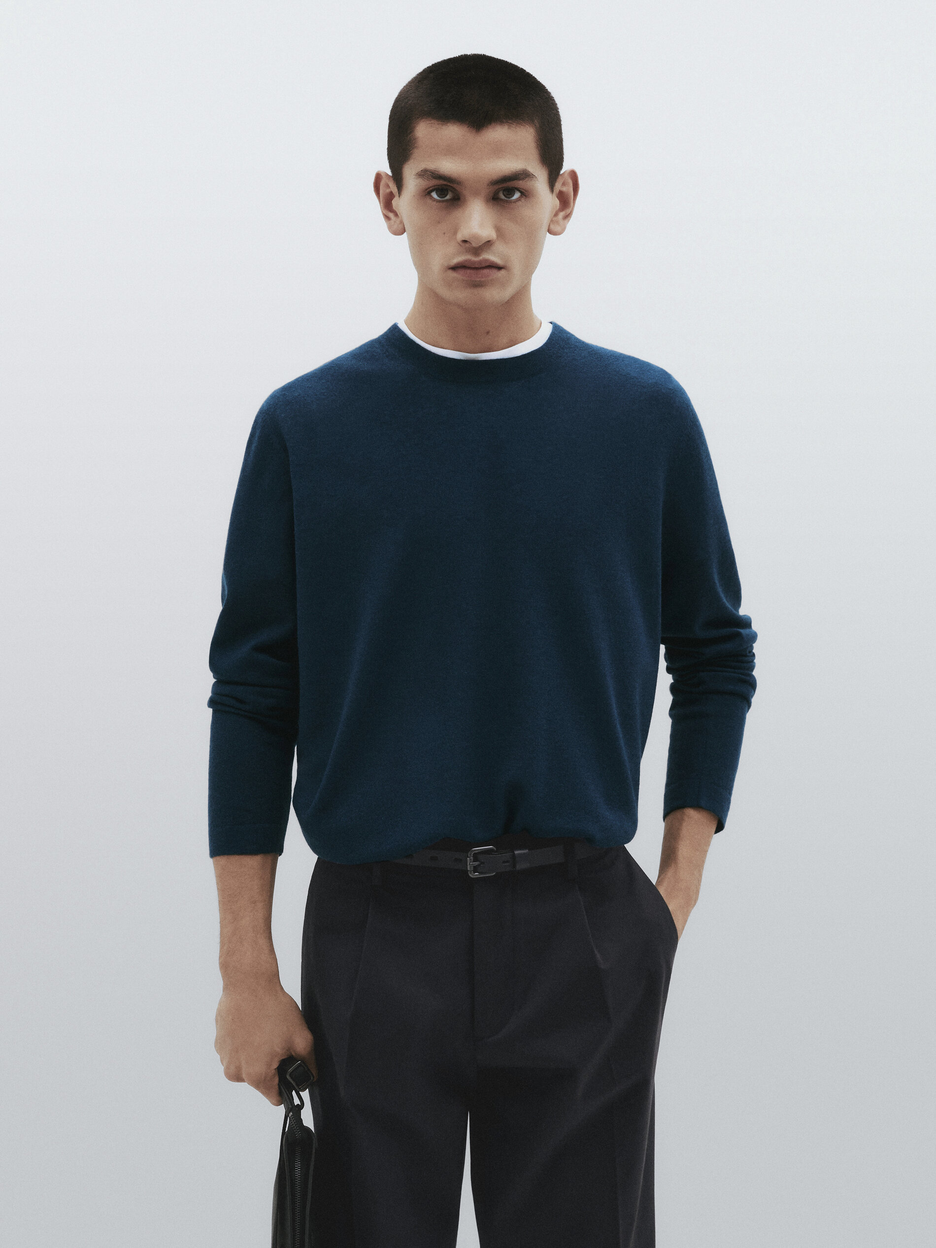 Jersey 100% lana cashmere -Studio - AZUL