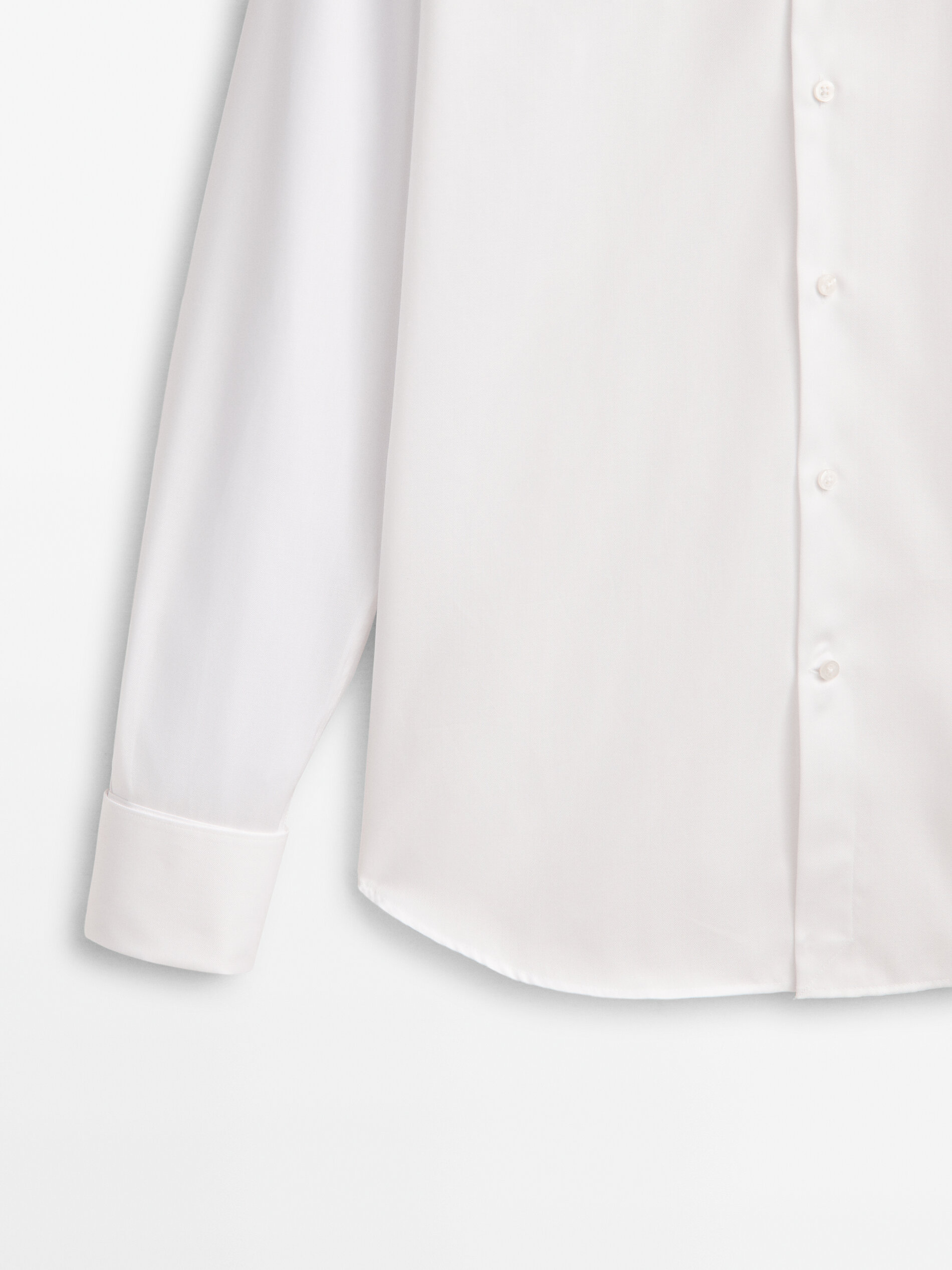 Camisa espiga regular fit doble puño - BLANCO