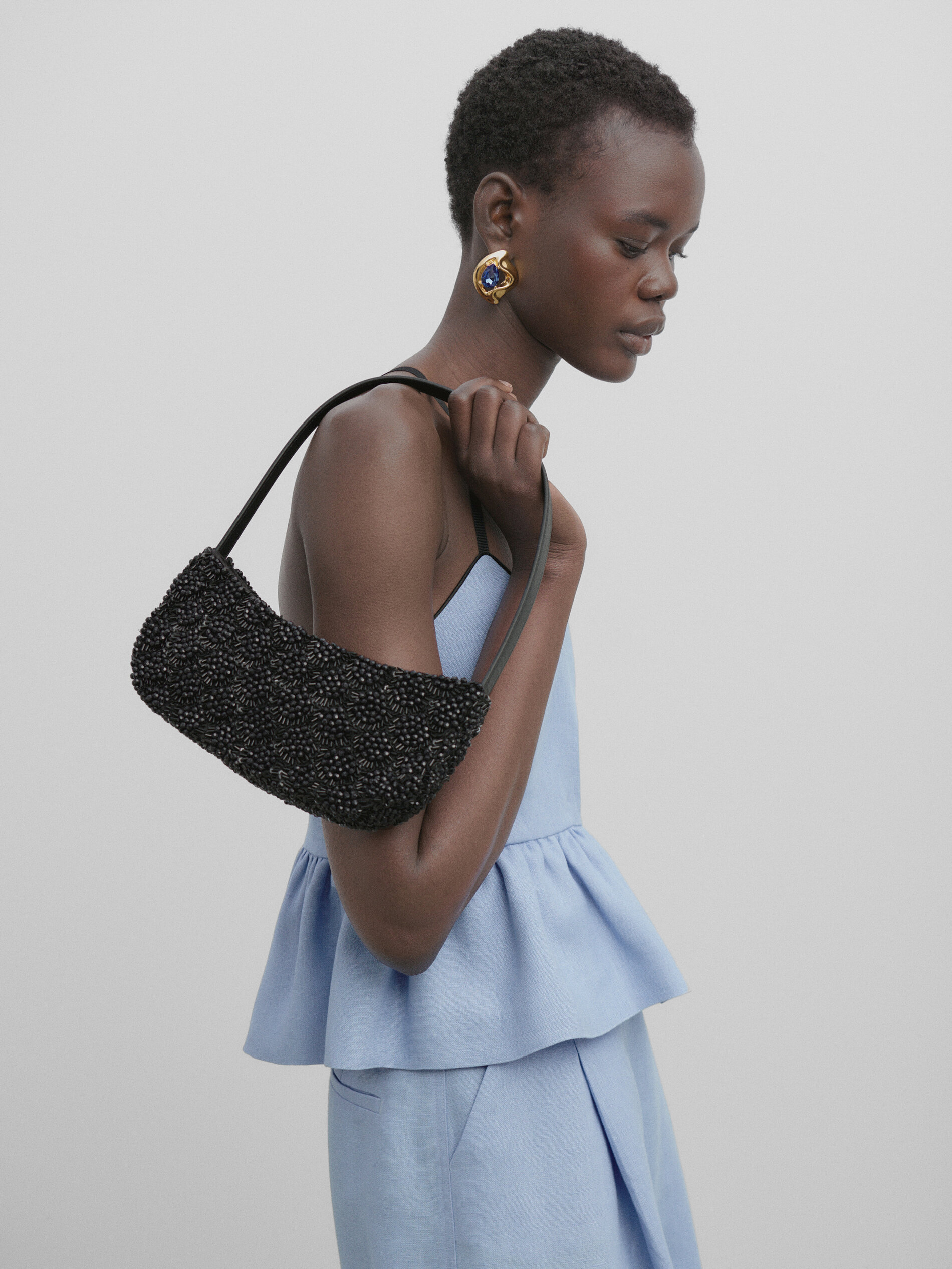 Top peplum lino -Studio - CELESTE