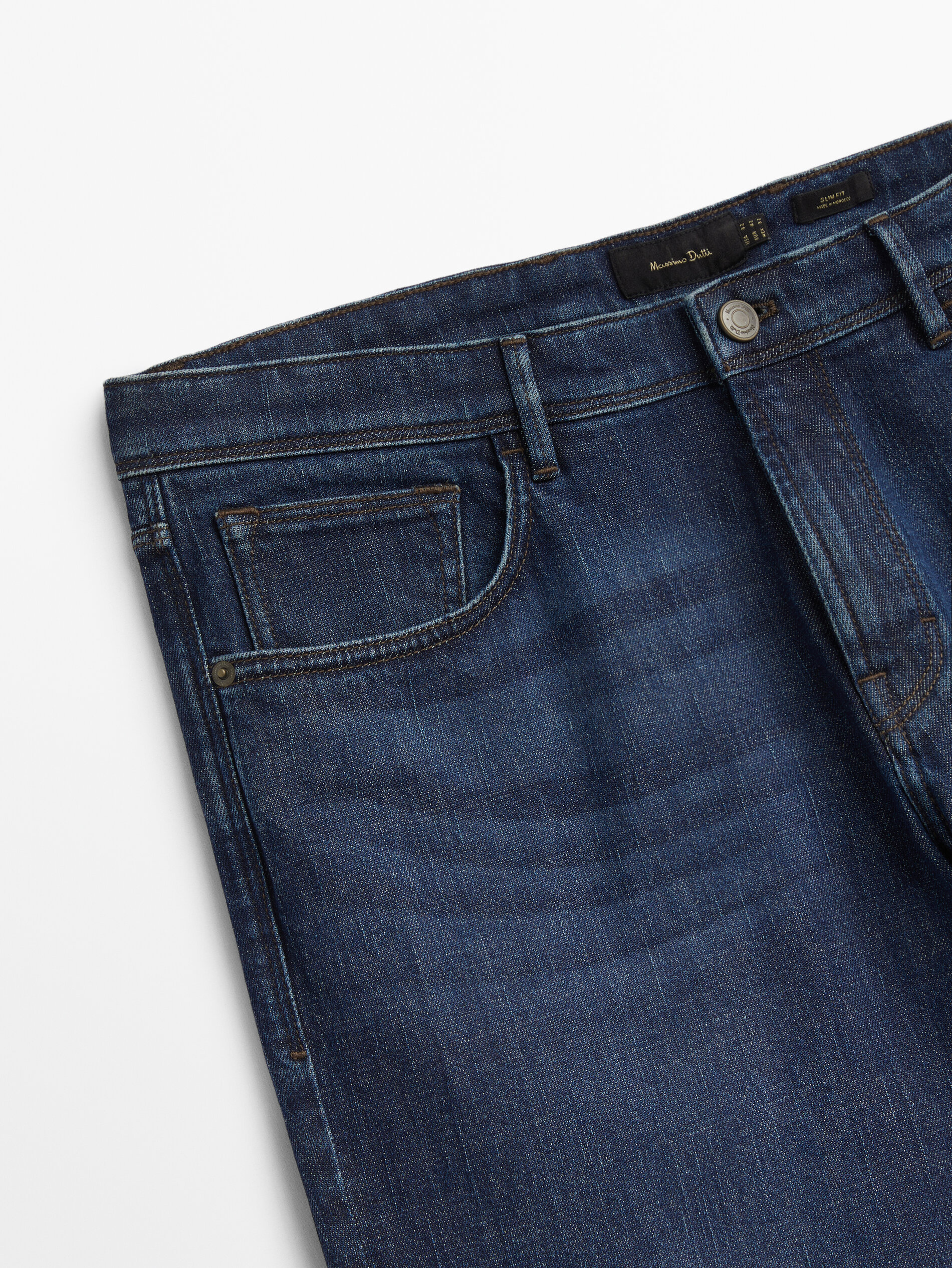 Pantalón vaquero stone wash slim fit - INDIGO