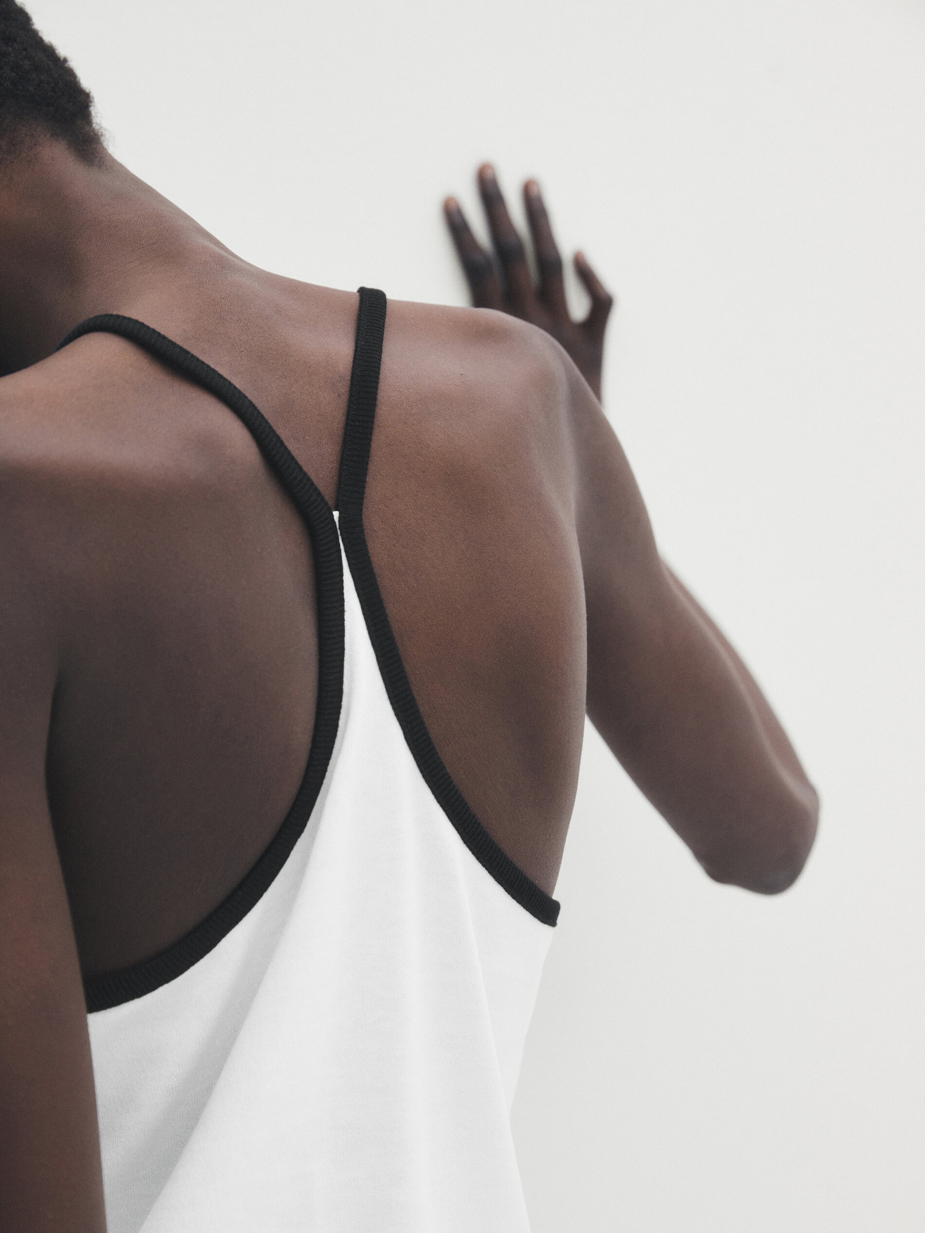 Top algodón tirantes contraste - CRUDO