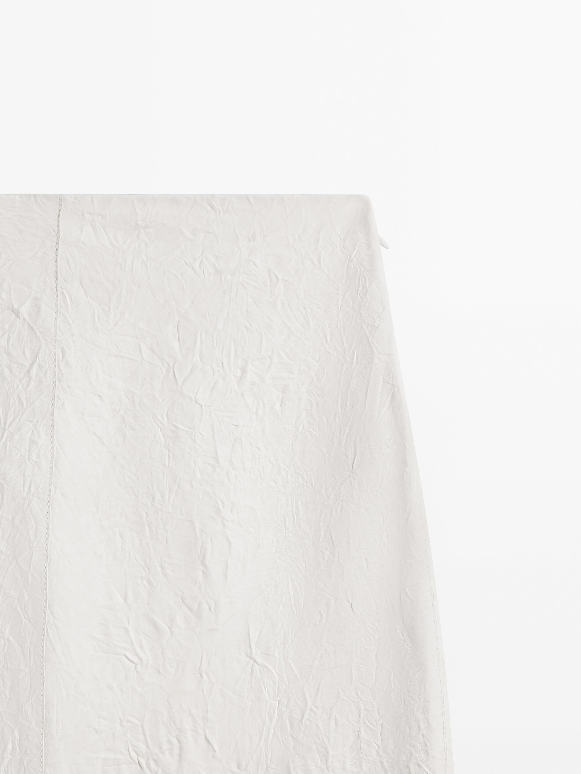 Falda piel napa craquelada Limited edition - BLANCO