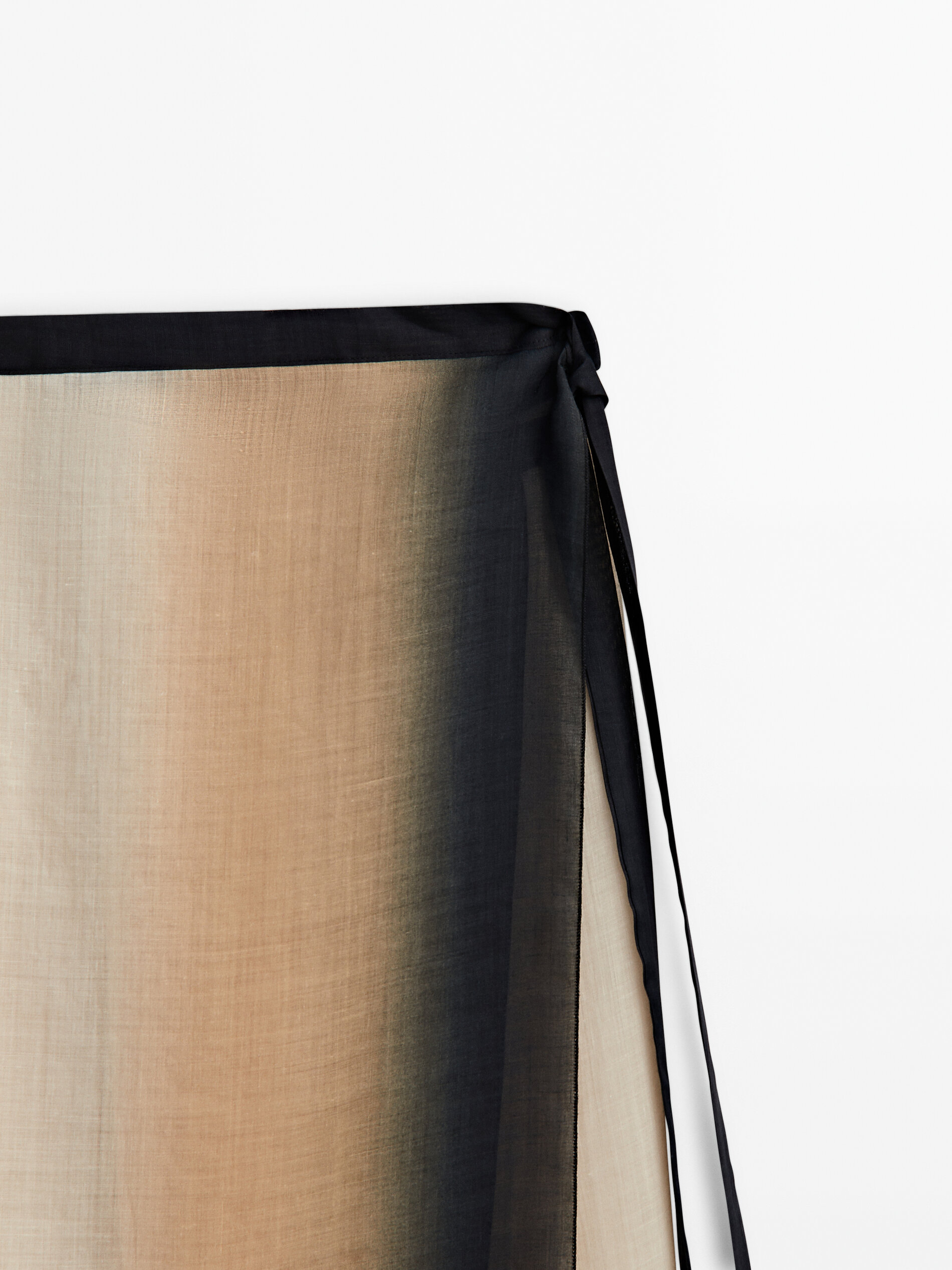 Pareo cruzado ramio degradado - CRUDO