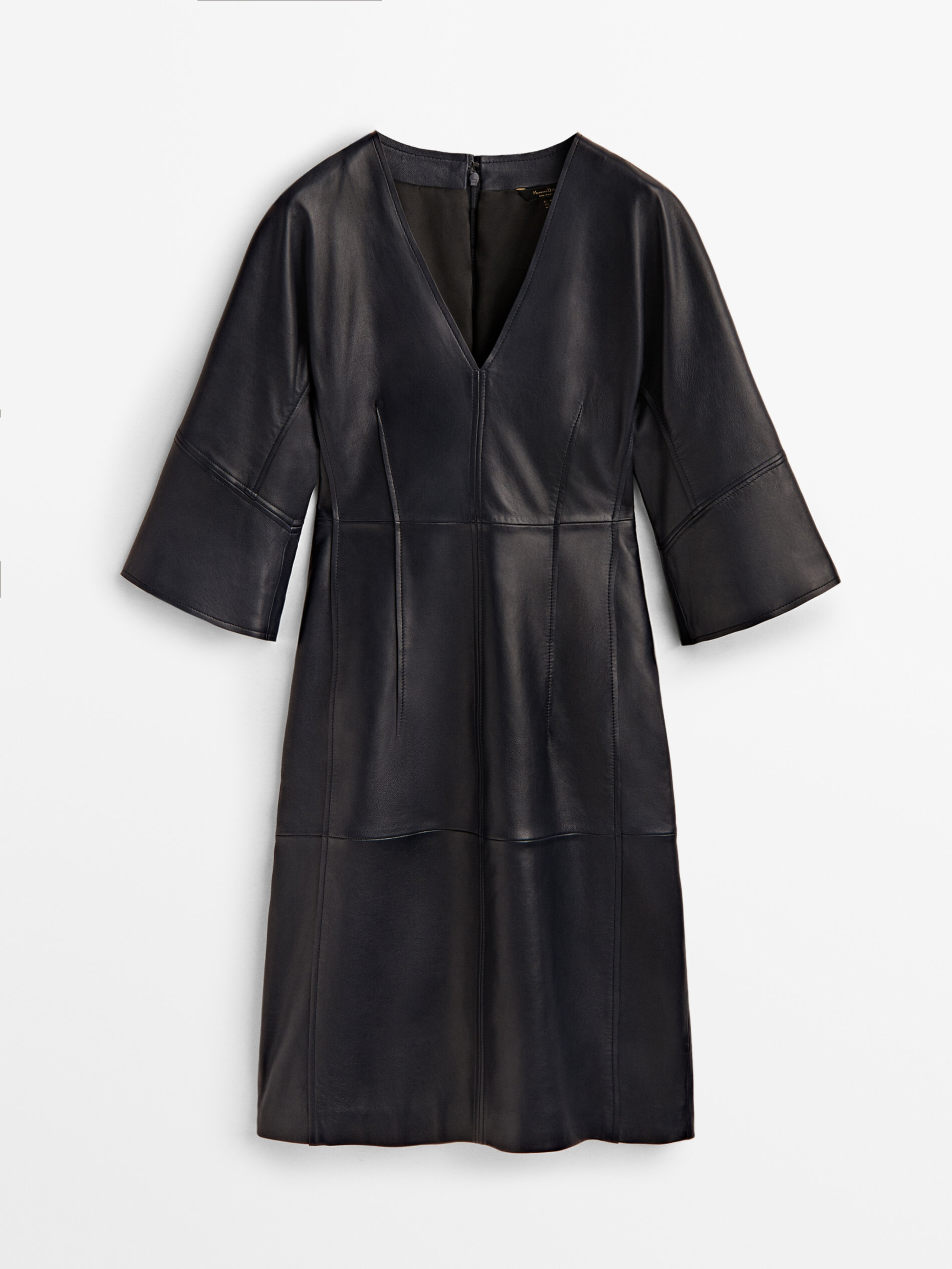 Vestido piel napa azul marino - AZUL MARINO