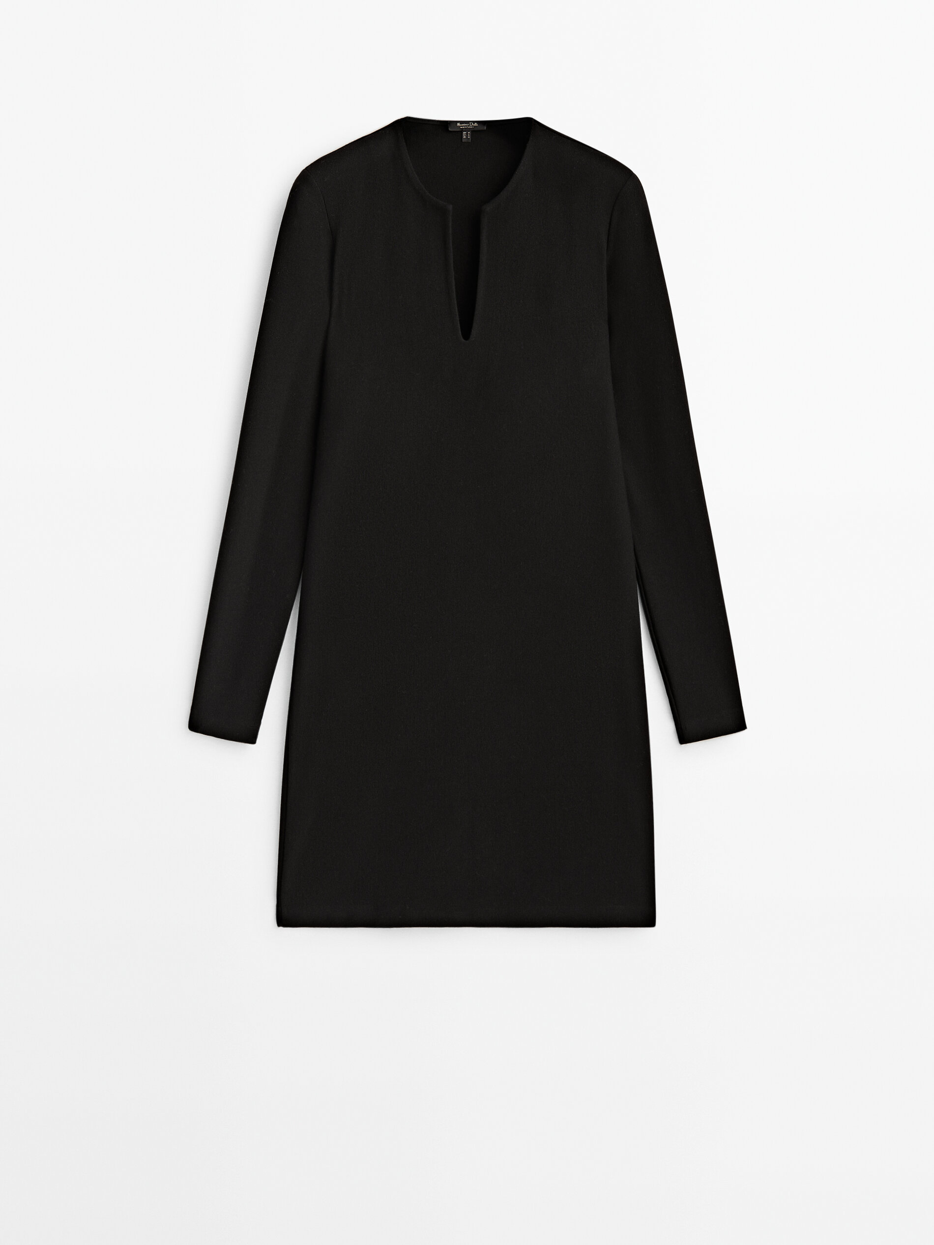 Vestido corto negro mini escote - NEGRO