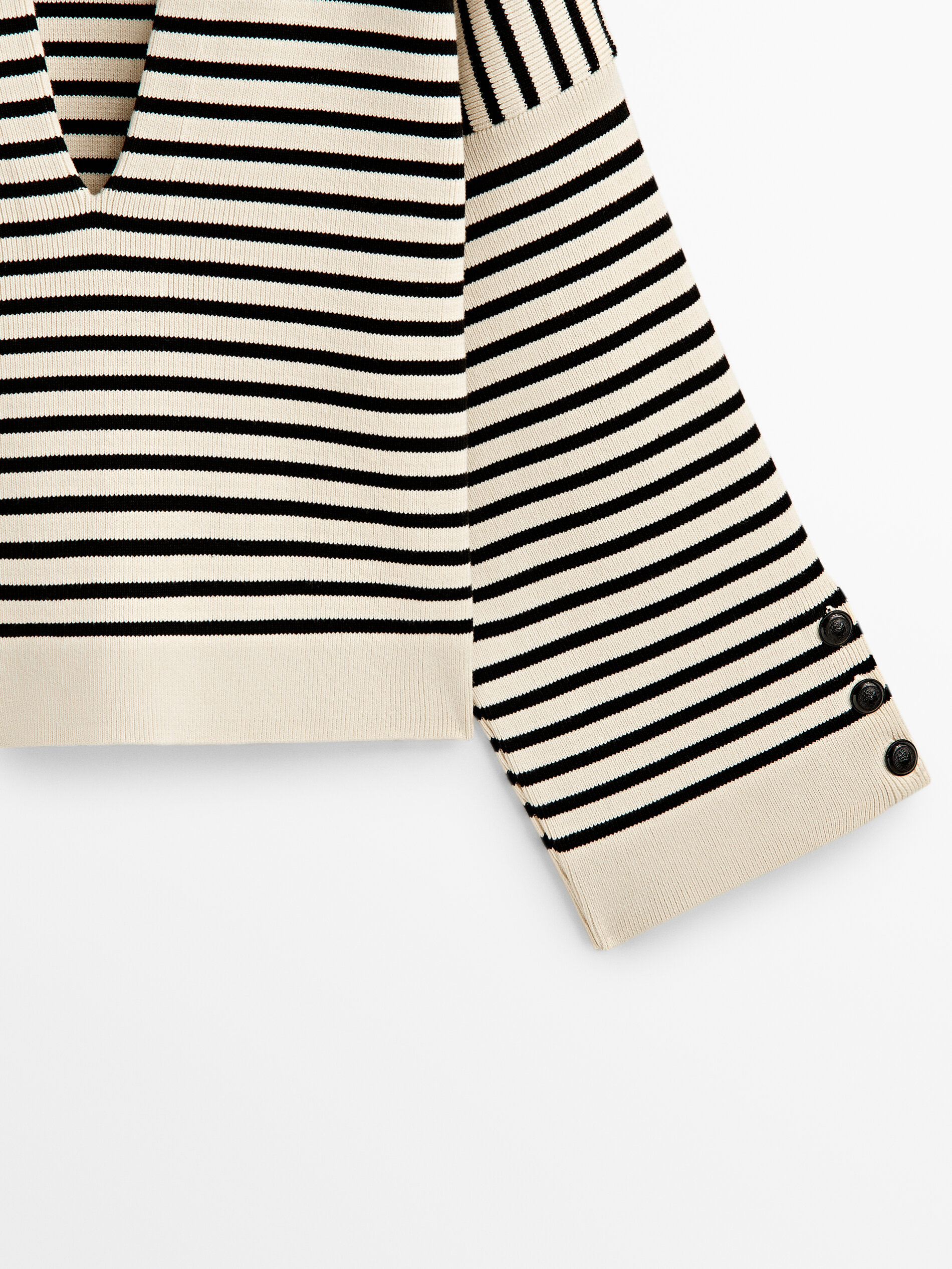 Jersey rayas detalle botones - NEGRO