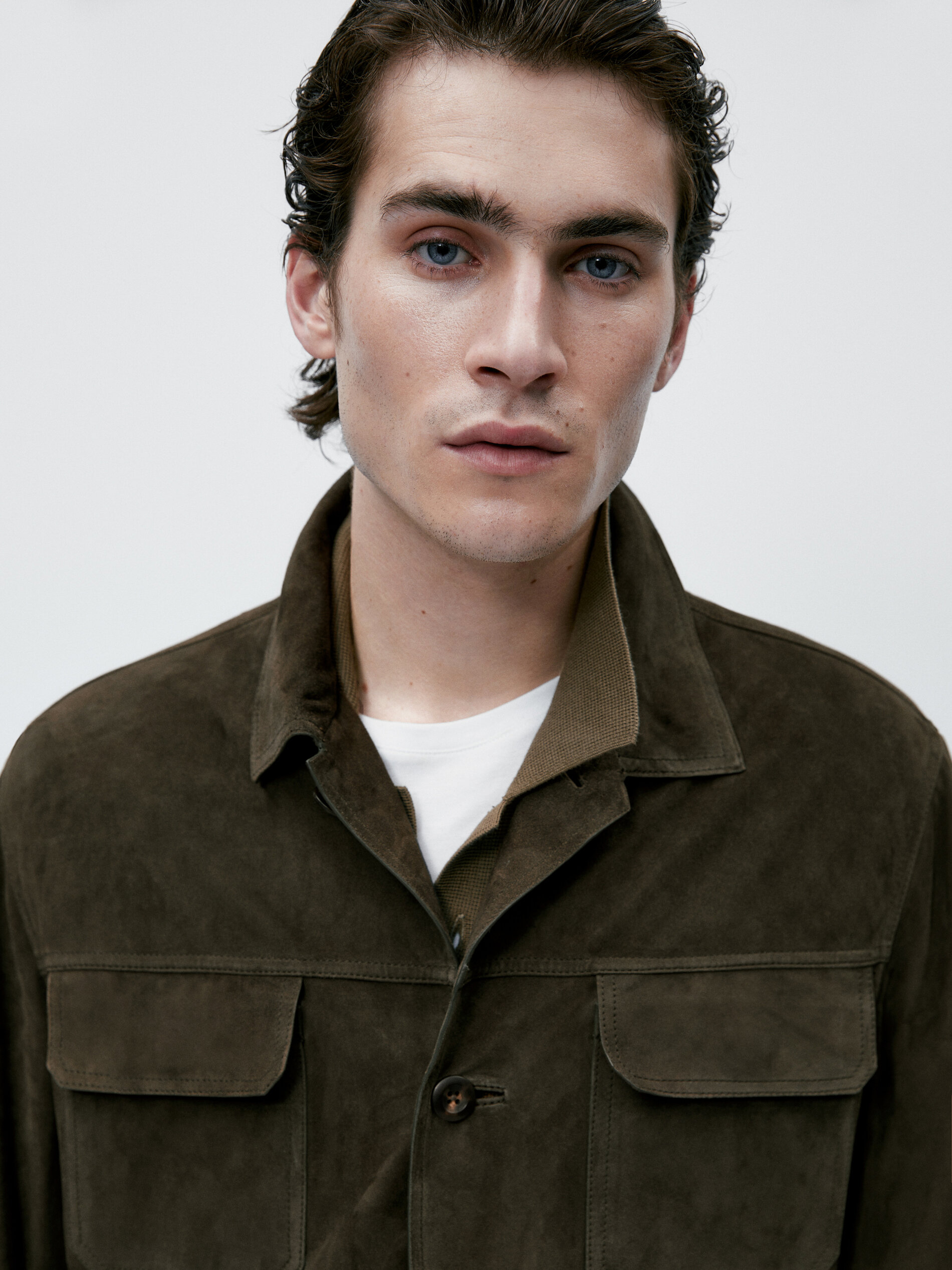 Chaqueta ante bolsillos - KAKI OSCURO