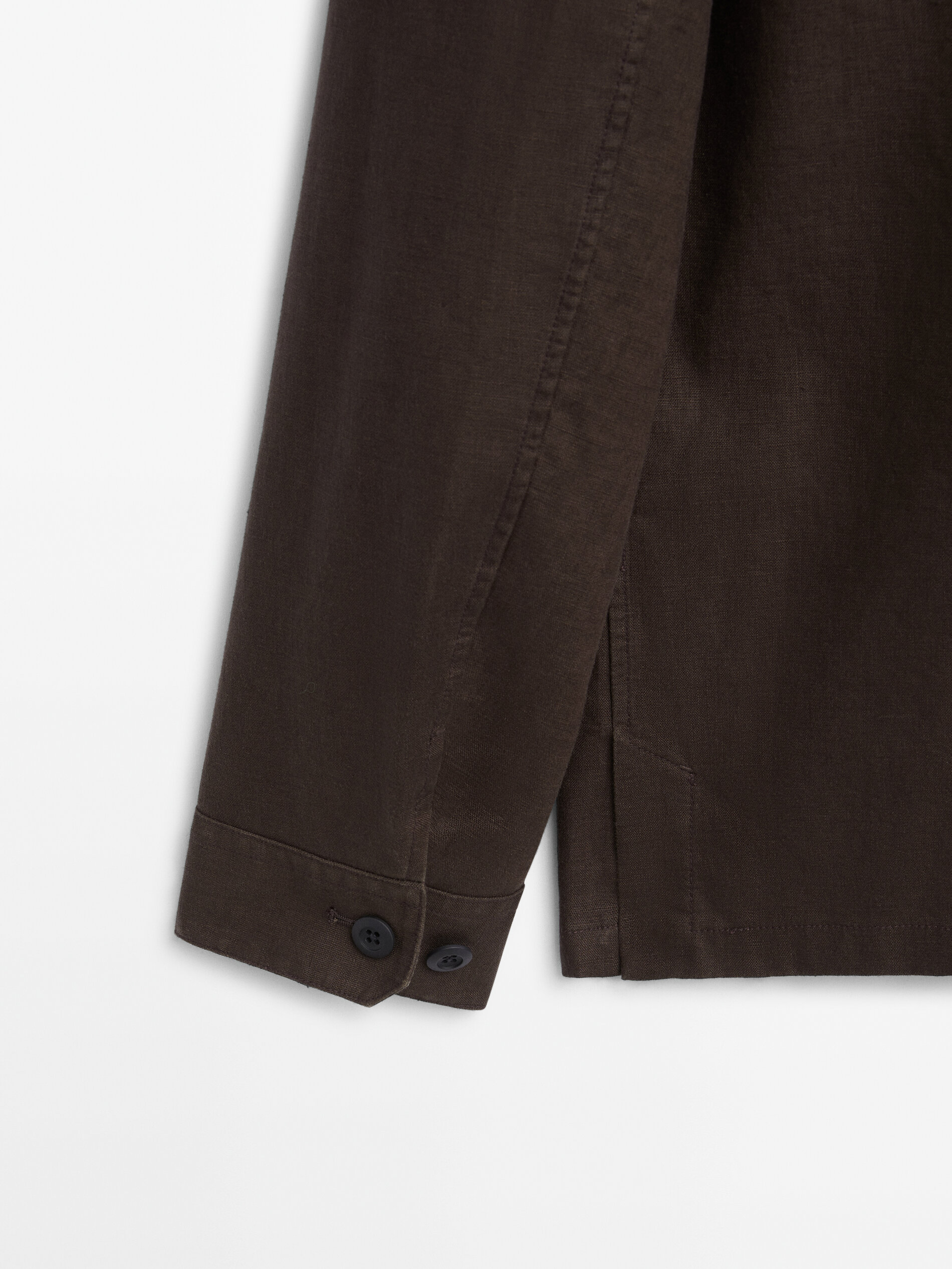 Sobrecamisa mezcla lino 3 layers - MARRÓN