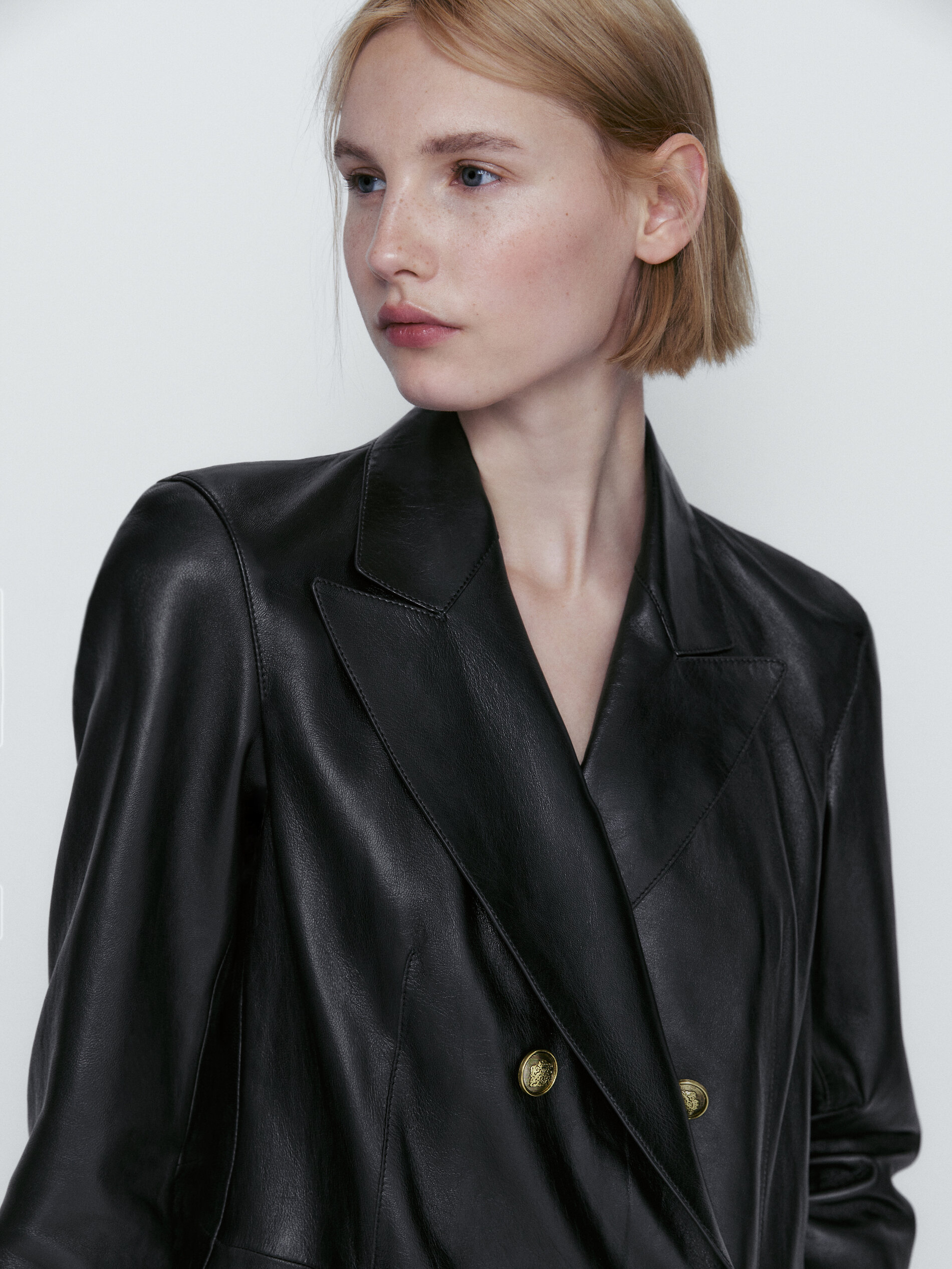 Chaqueta trench napa botones dorados - NEGRO