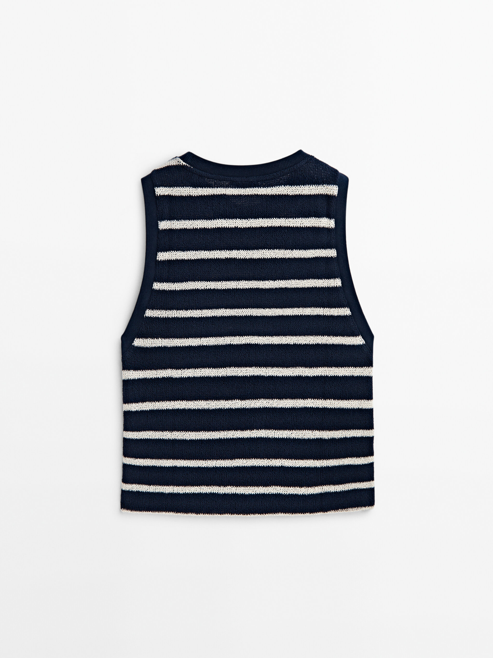 Top crop rayas estructura - AZUL MARINO