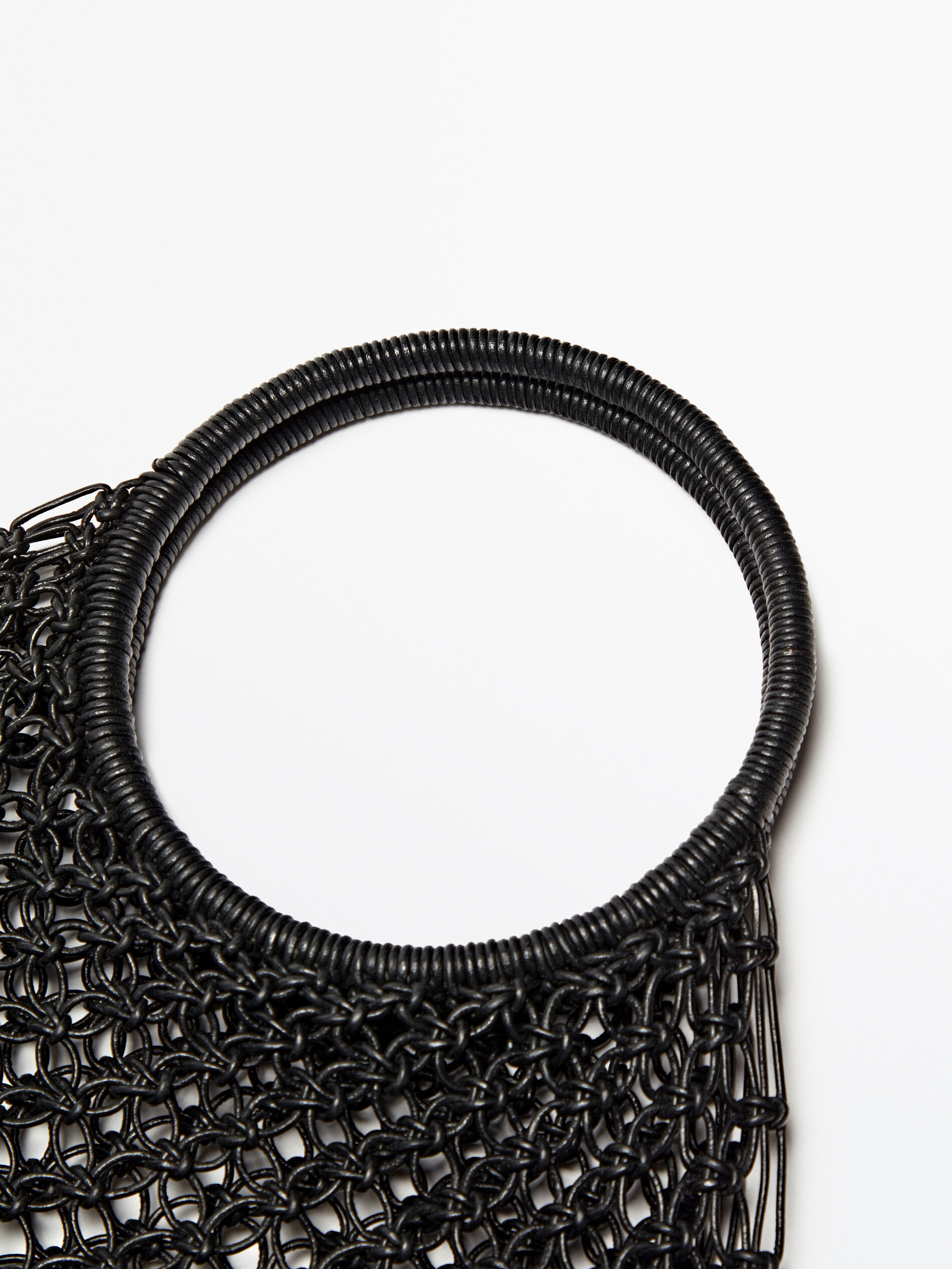 Bolso shopper trenzado tubular - NEGRO