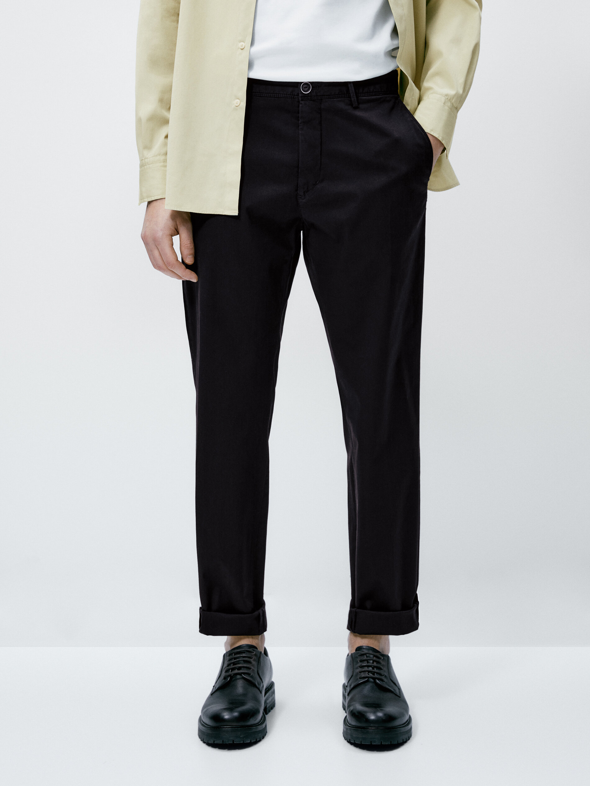 Pantalón chino mezcla algodón regular fit - AZUL MARINO