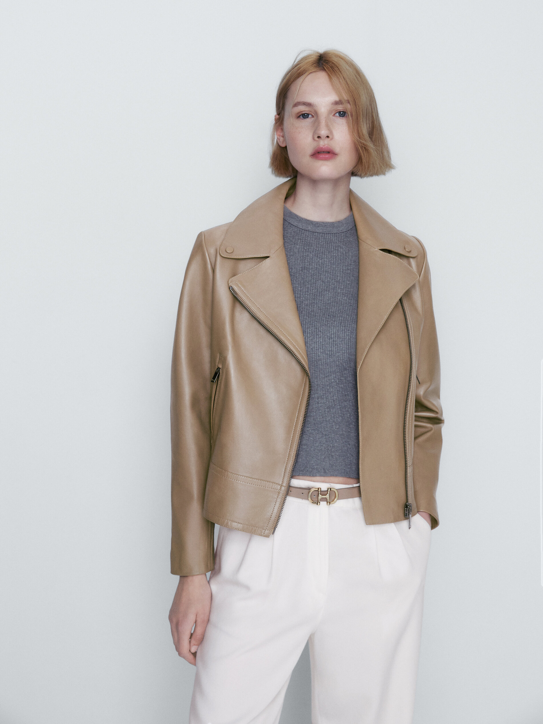 Chaqueta biker piel napa - ARENA