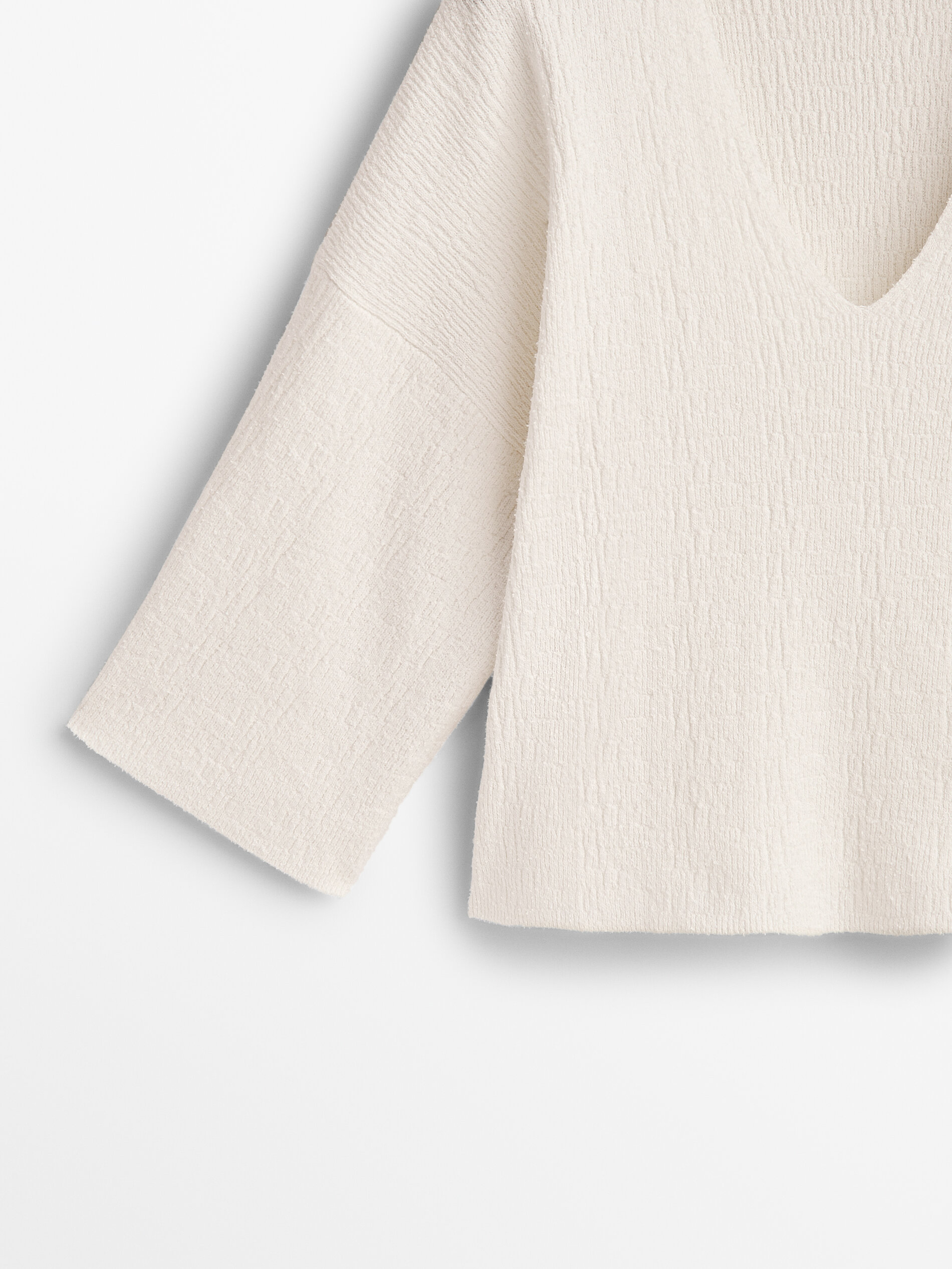 Jersey capa punto estructura cuello pico - CRUDO