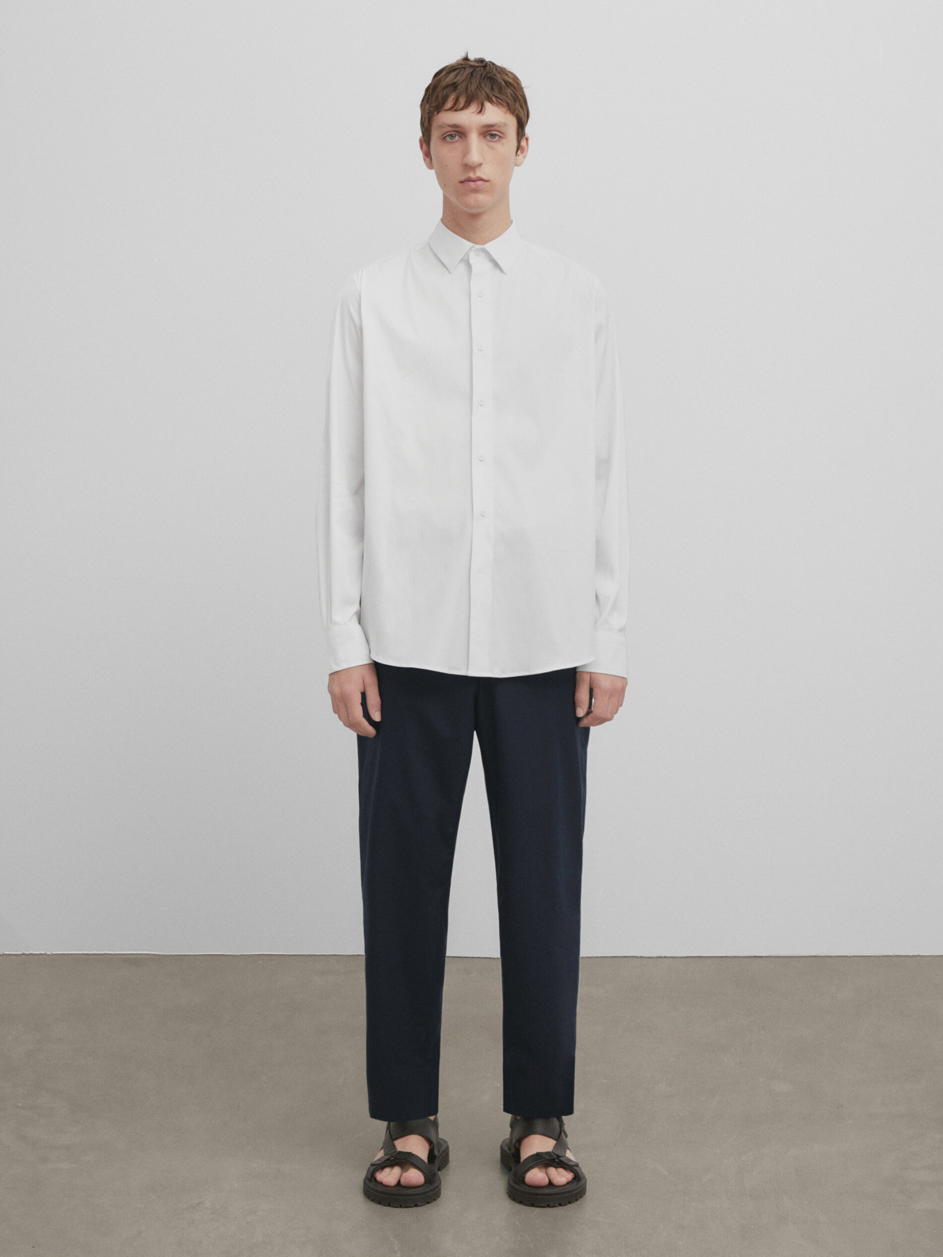 Camisa stretch slim fit -Studio - BLANCO