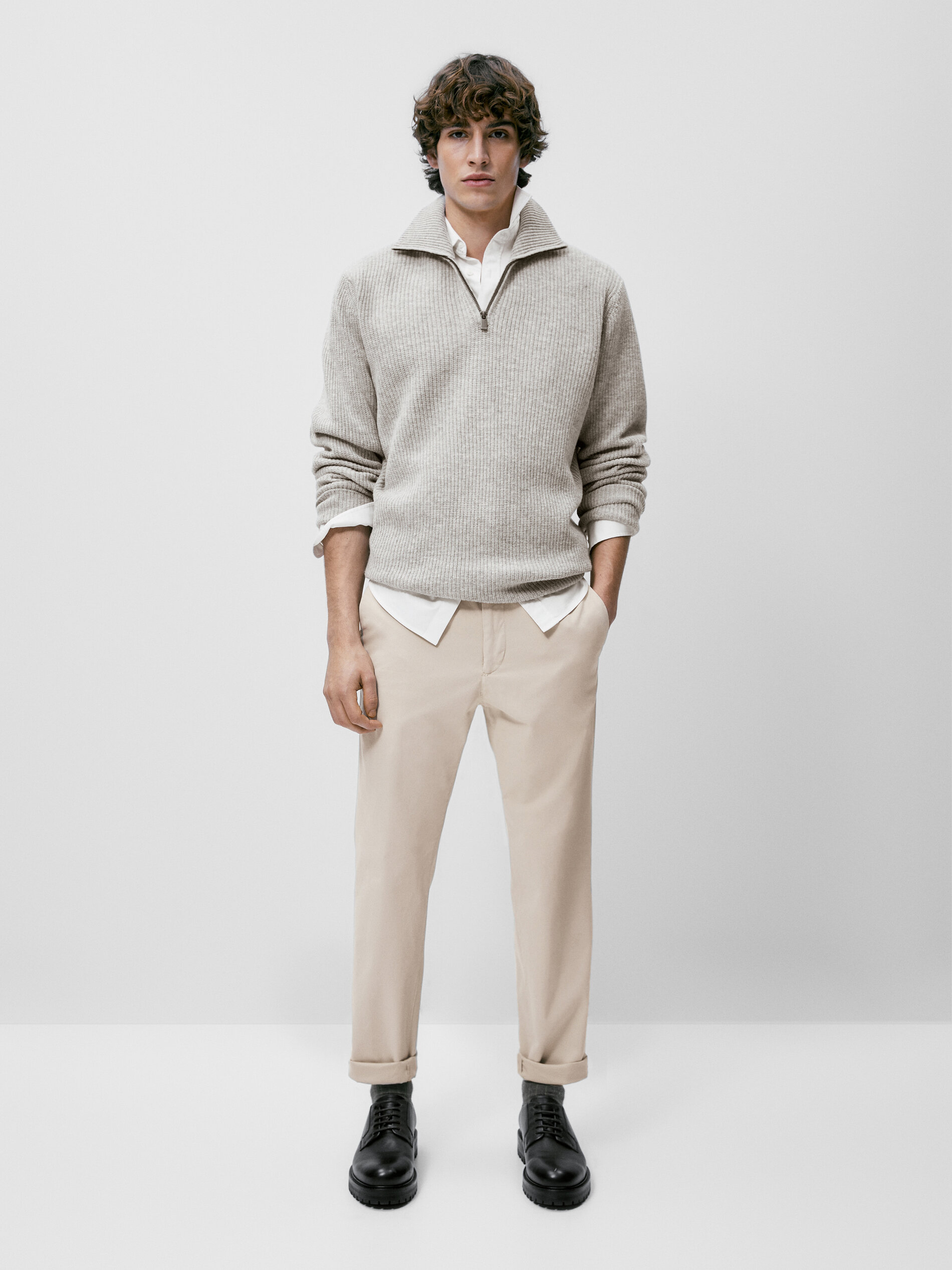 Pantalón chino slim fit - Beige Claro