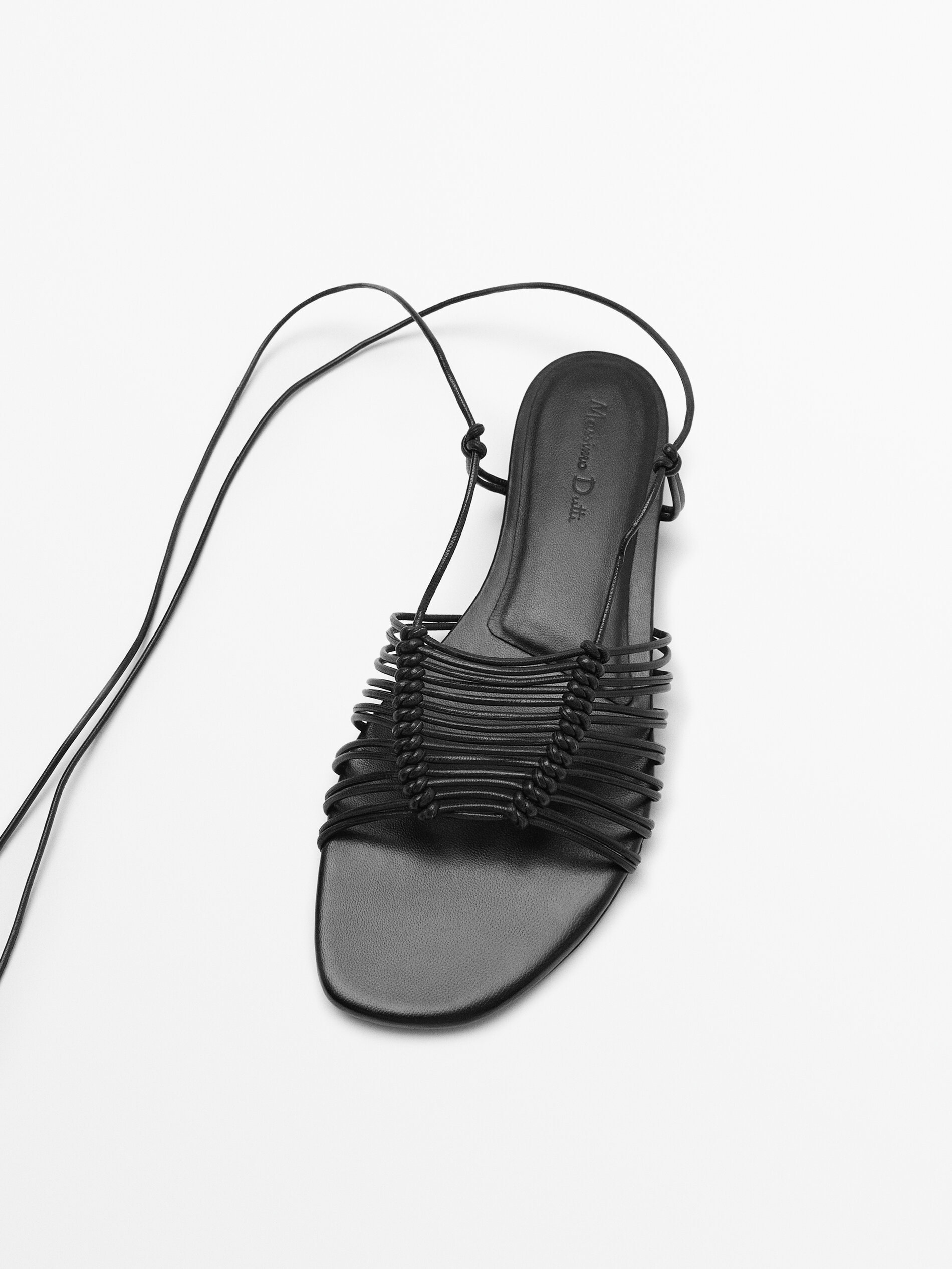 Sandalia plana multicuerdas - NEGRO