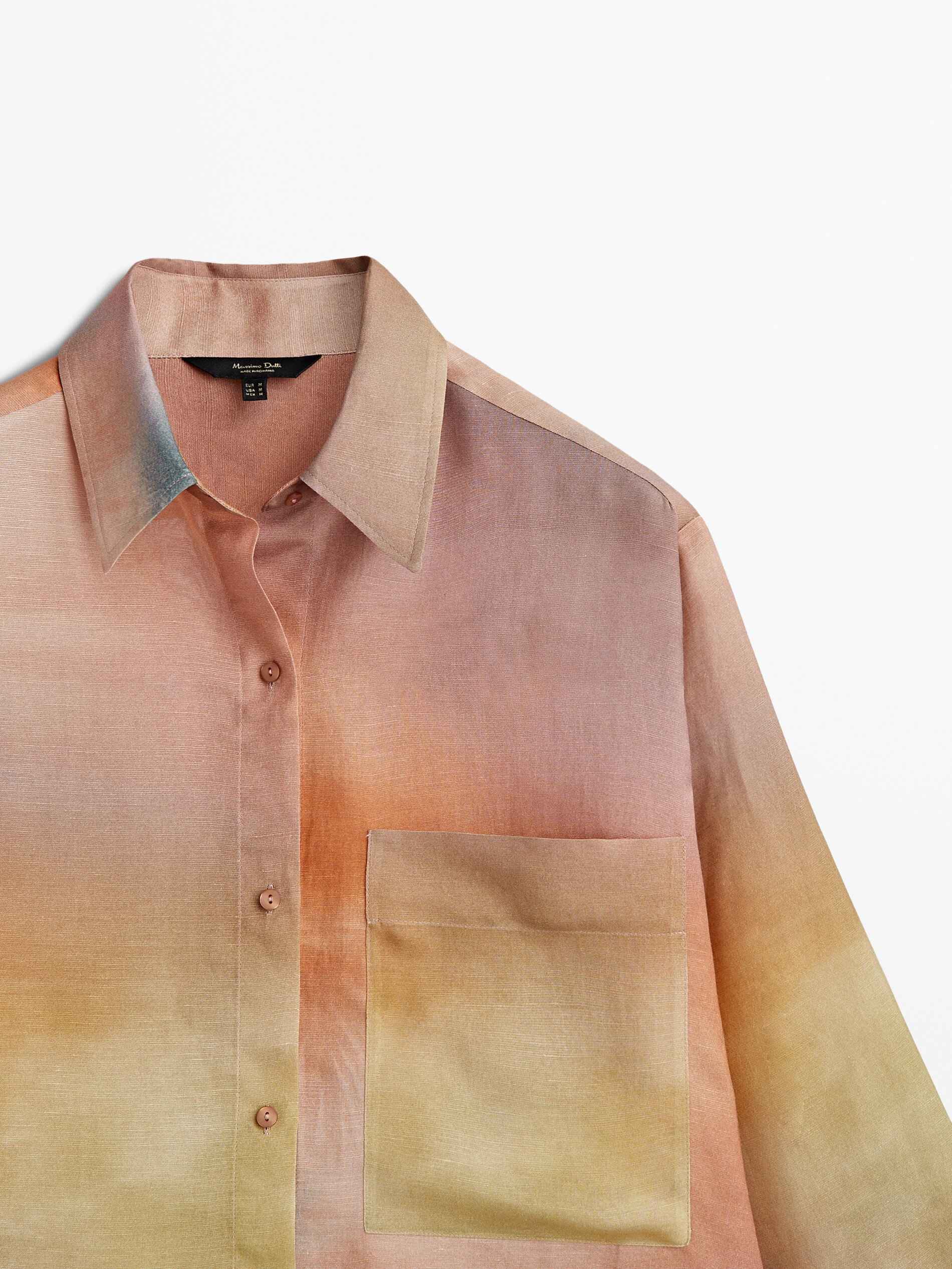 Camisa estampada bolsillo - NARANJA