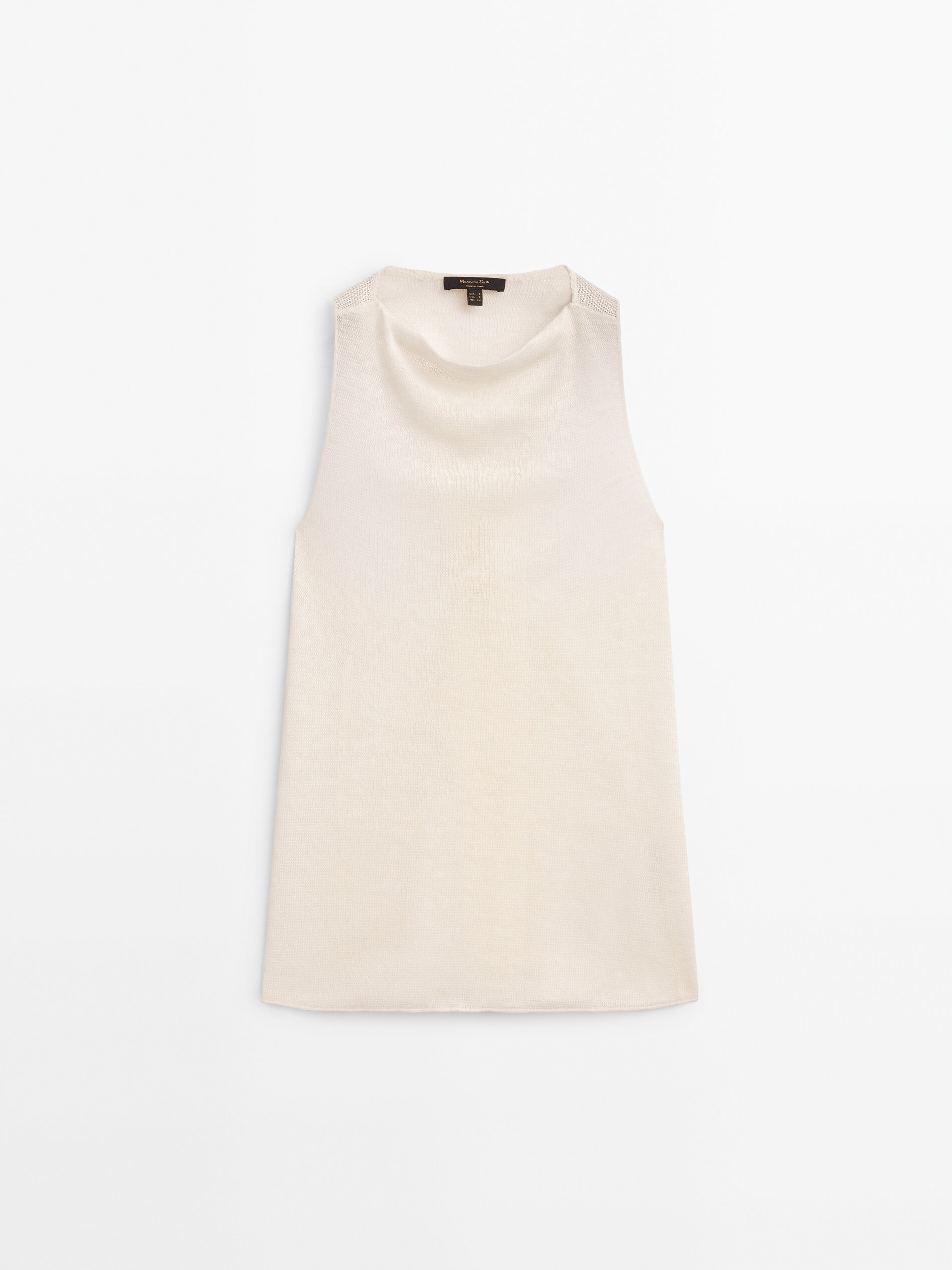 Camiseta lino espalda cruzada - CRUDO