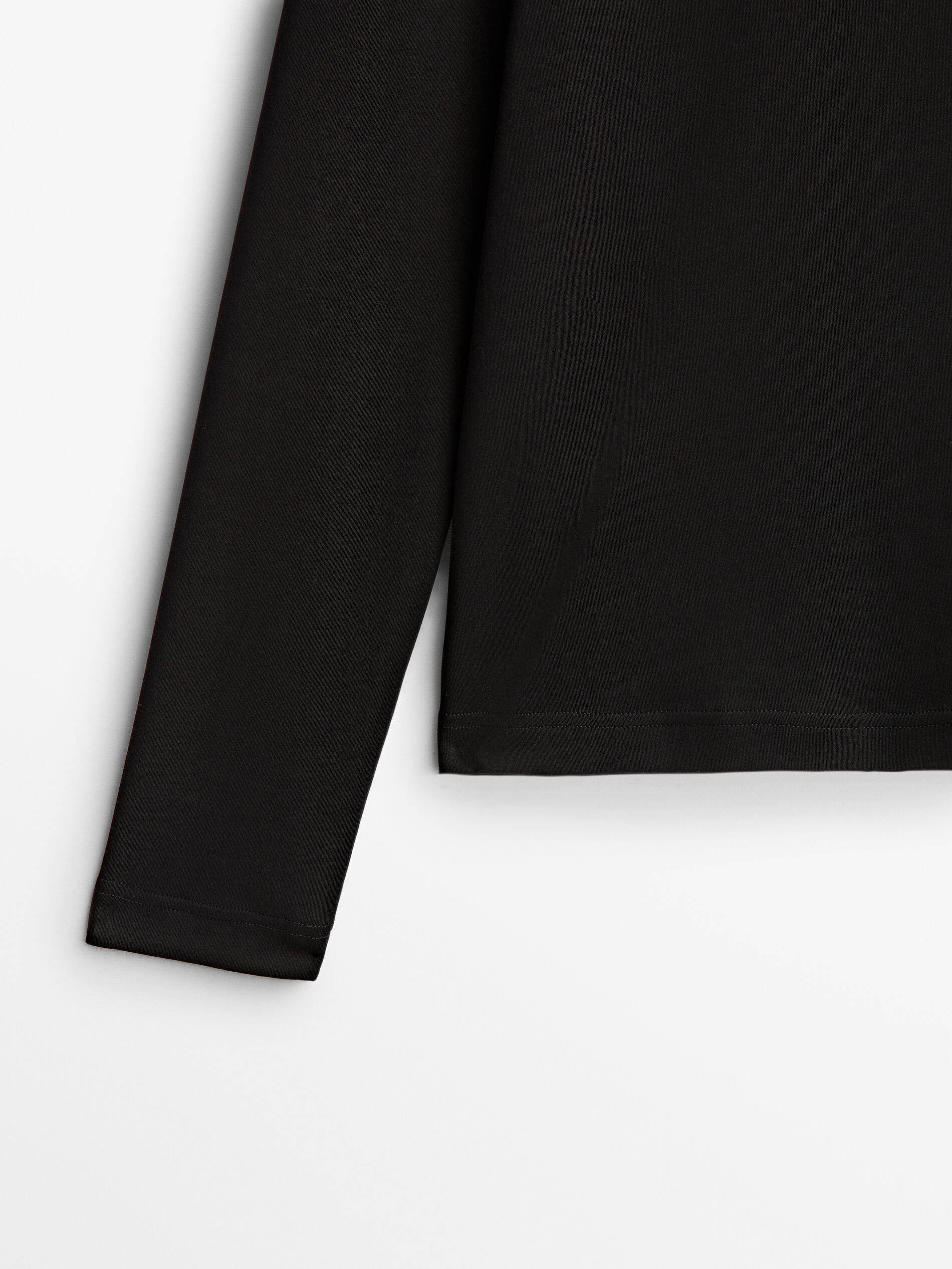 Camiseta manga larga algodón - NEGRO