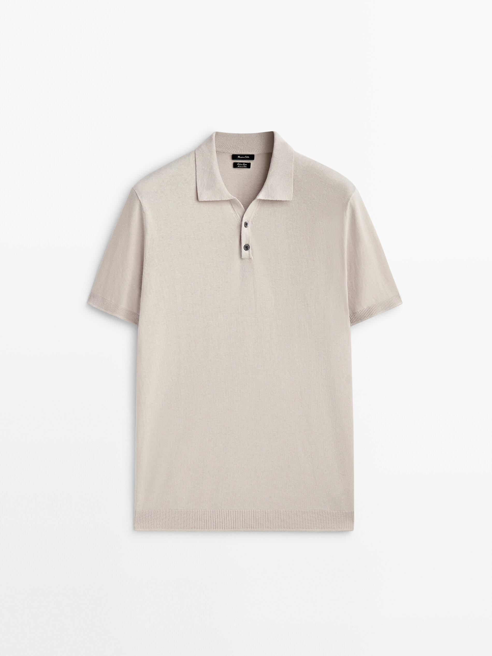 Jersey polo cuello pico botones - Beige
