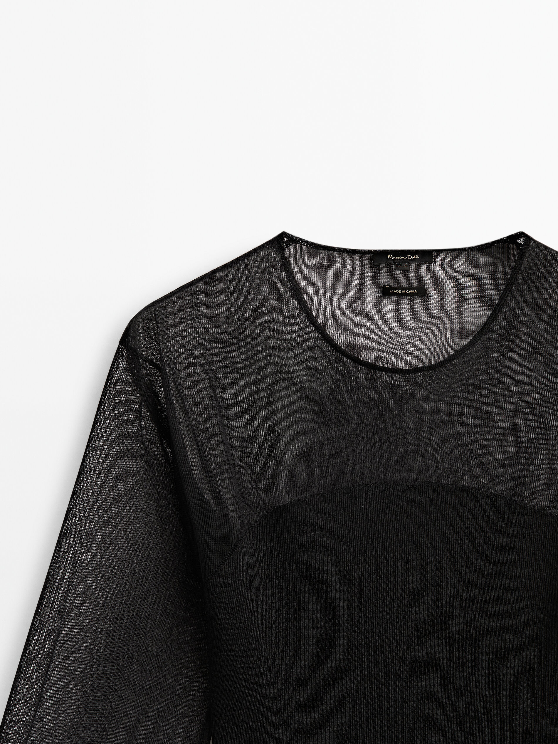 Jersey punto tejido combinado - NEGRO