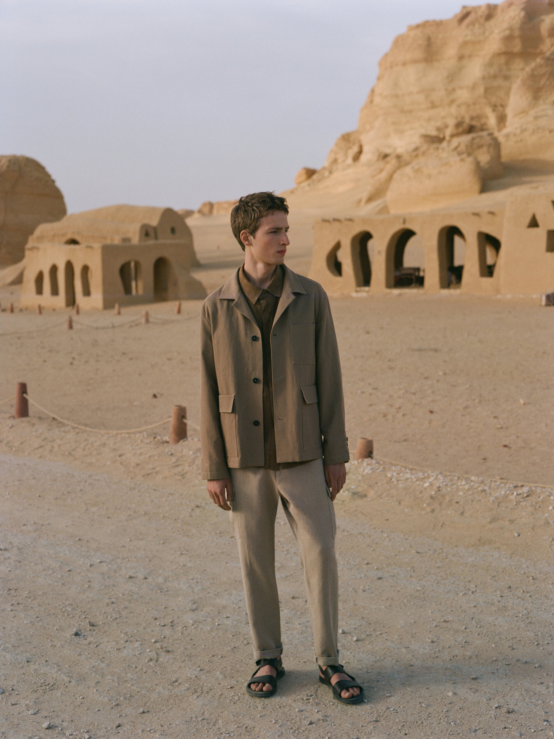 Sobrecamisa mezcla algodón lino bolsillos -Studio - Lavado