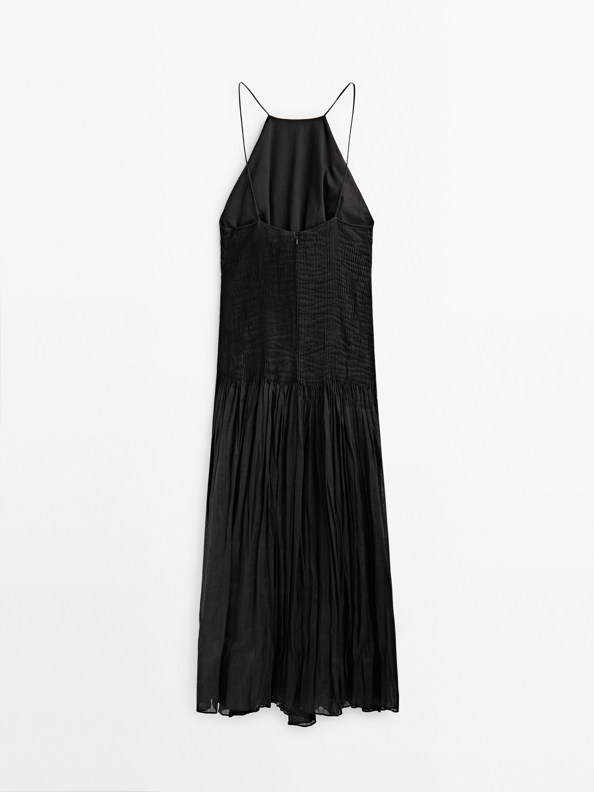 Vestido ramio pliegues Limited edition - NEGRO