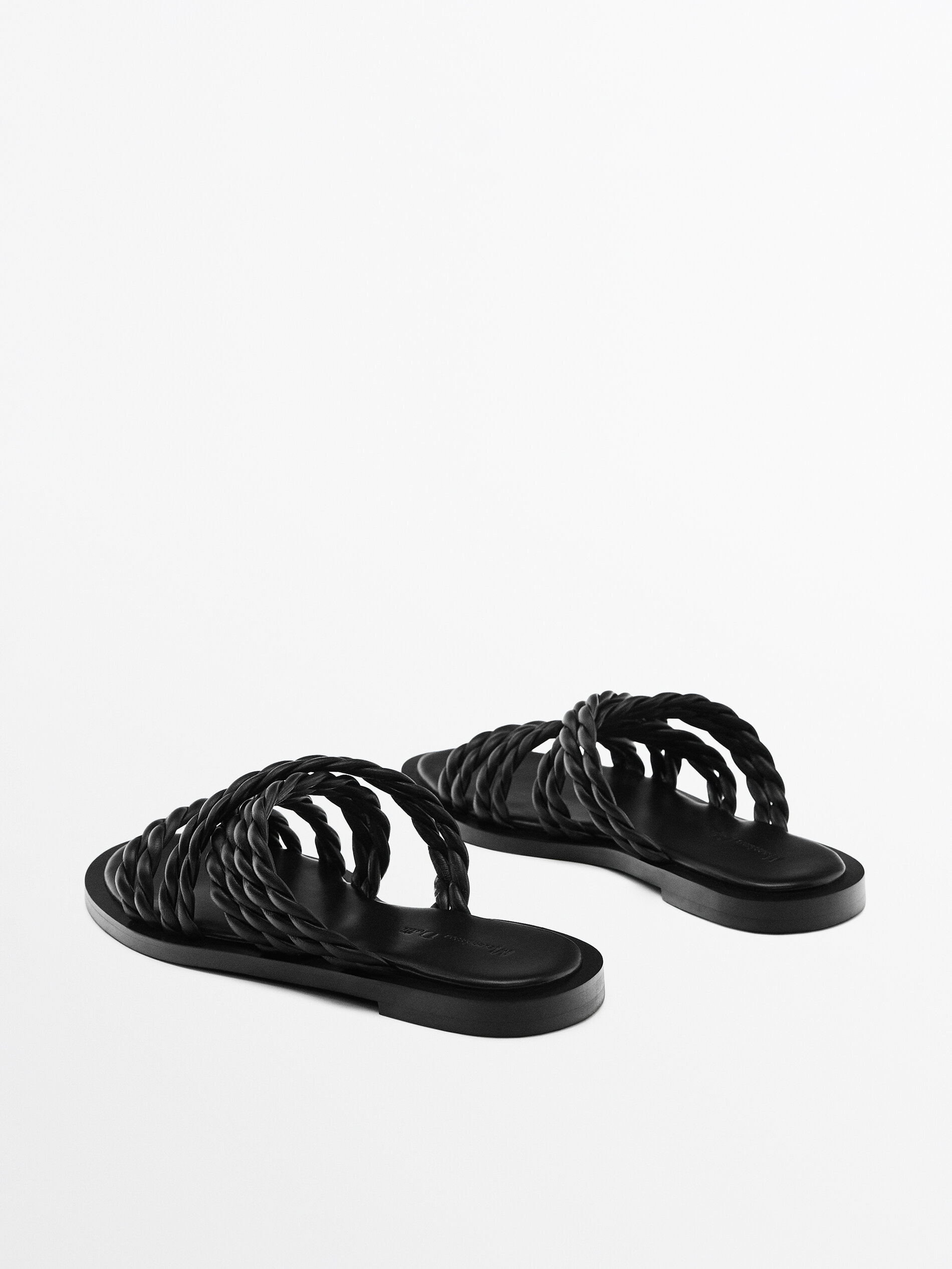 SANDALIA TUBULAR PIEL - NEGRO