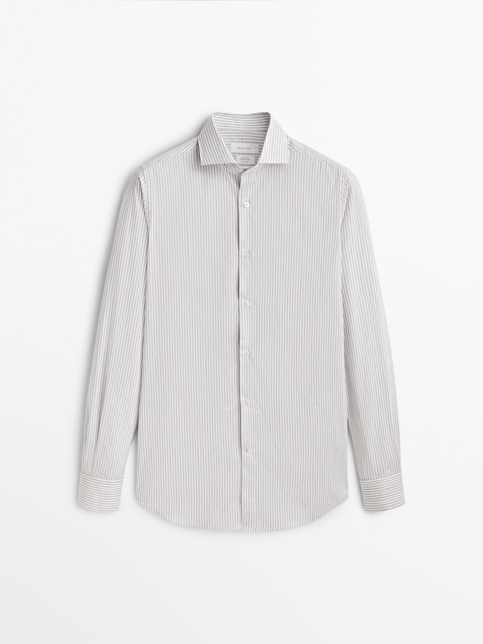 Camisa easy iron raya melange slim fit - GRIS