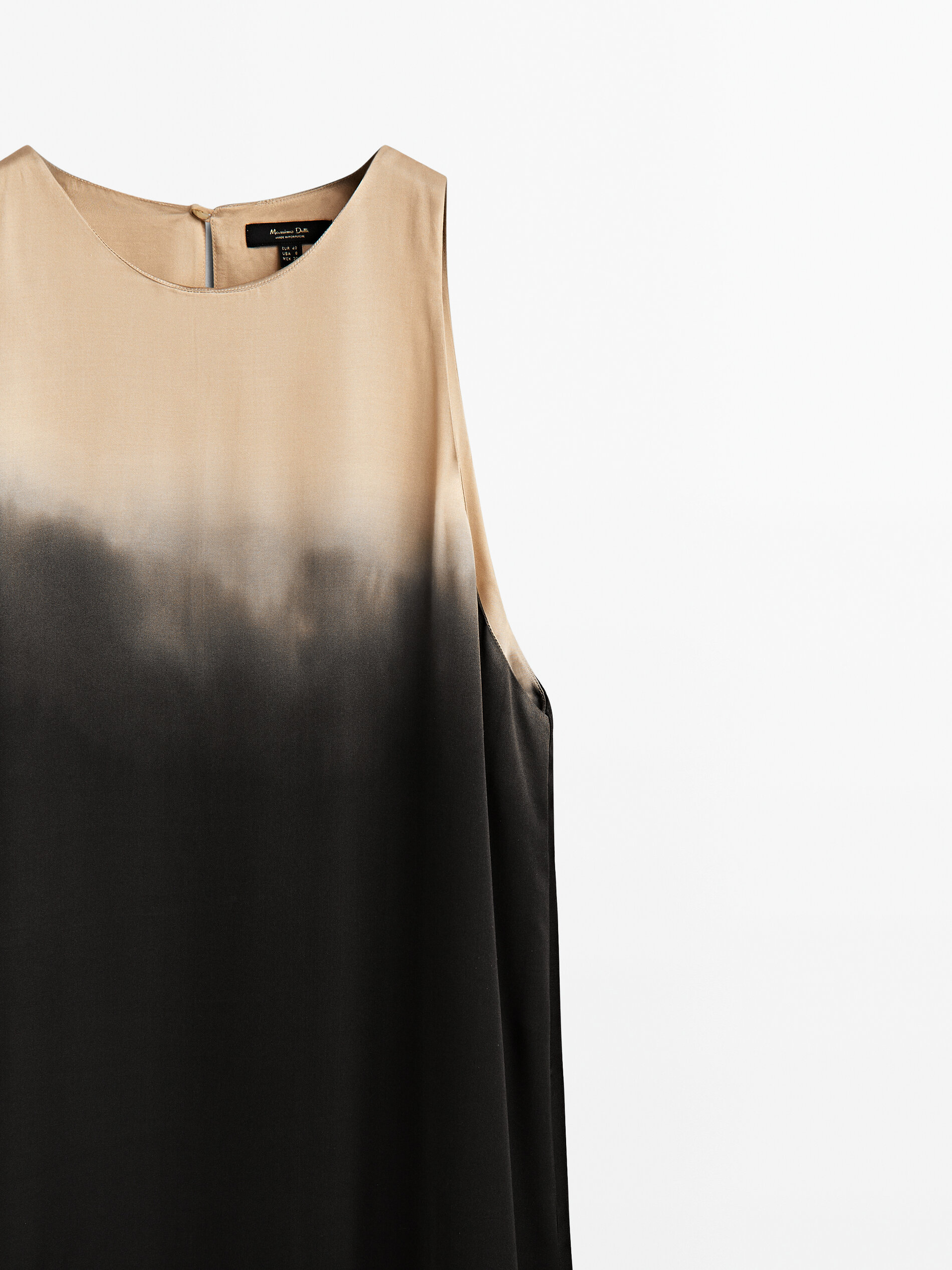 Vestido largo difuminado sin mangas - NEGRO