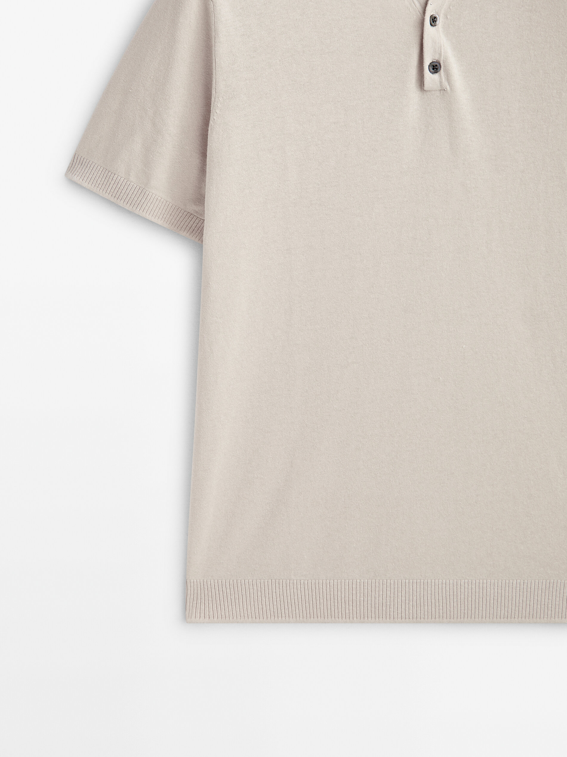 Jersey polo cuello pico botones - Beige