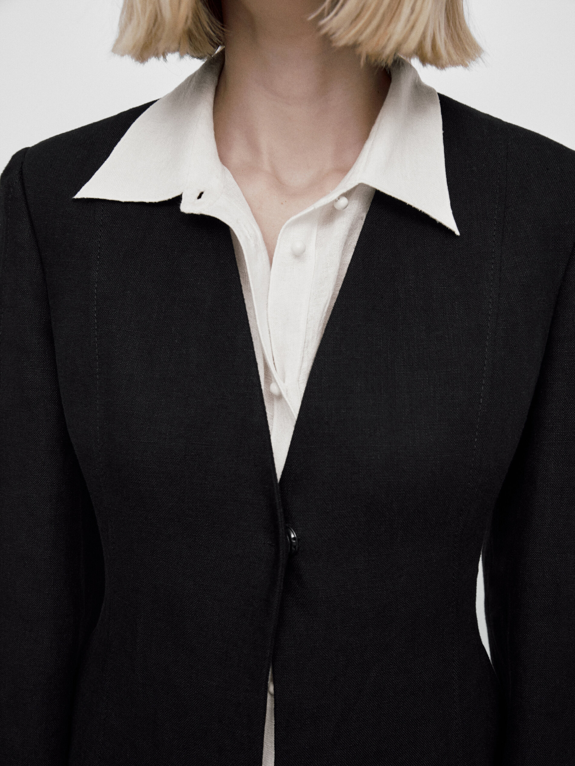 Americana traje lino kimono Limited edition - NEGRO