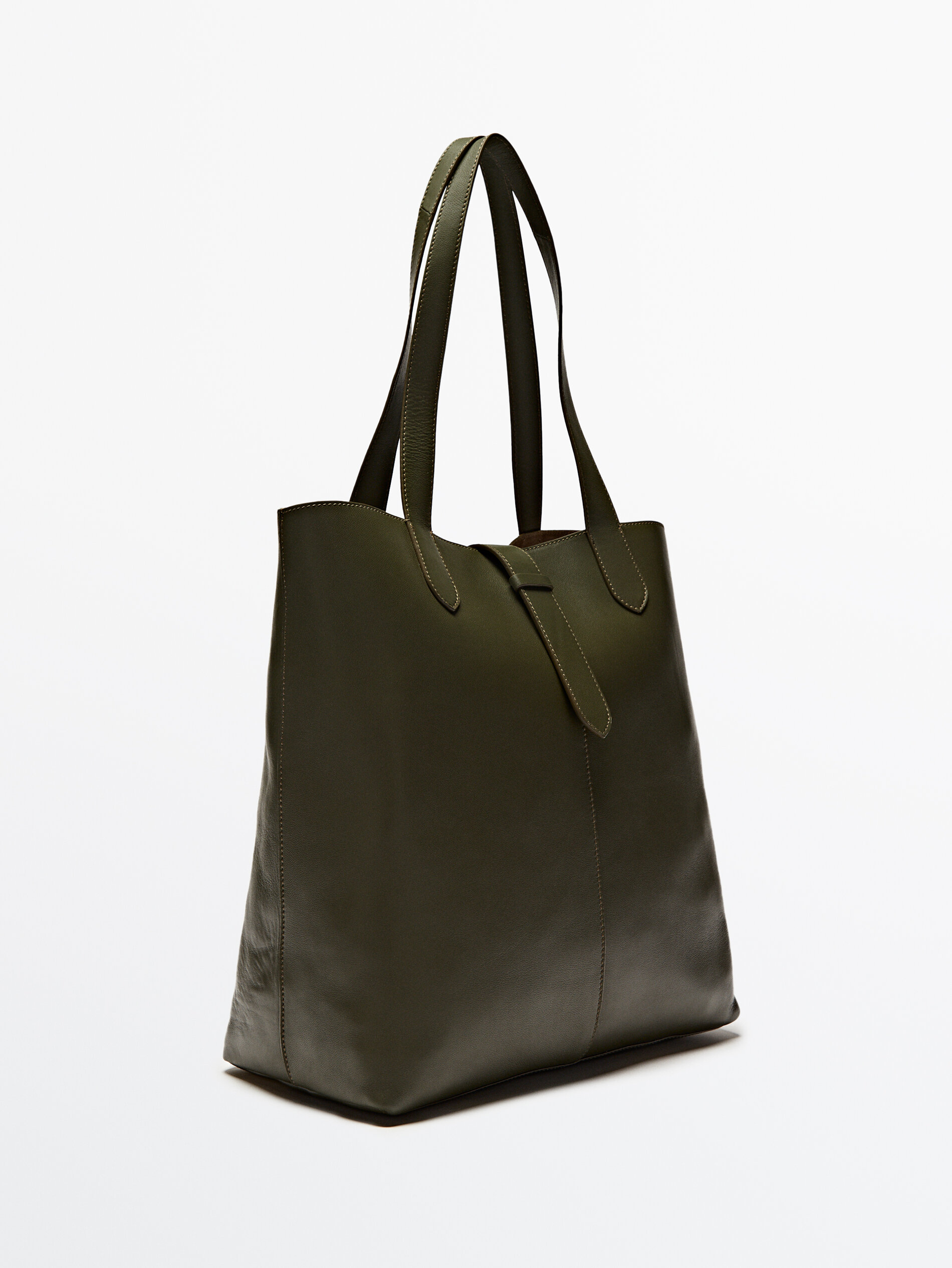 Bolso maxi saco piel napa - KAKI