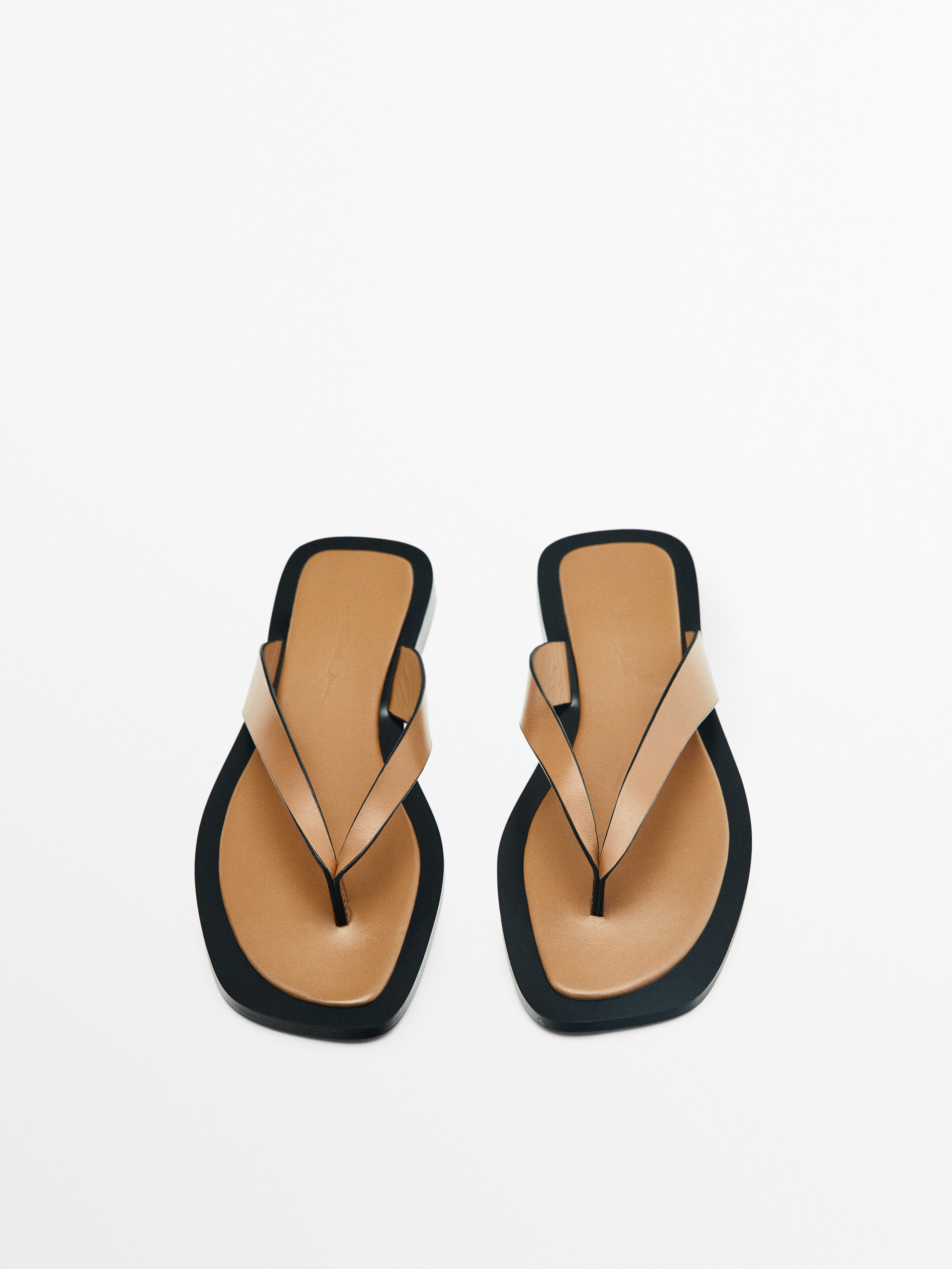 Sandalia piel tiras - CAMEL