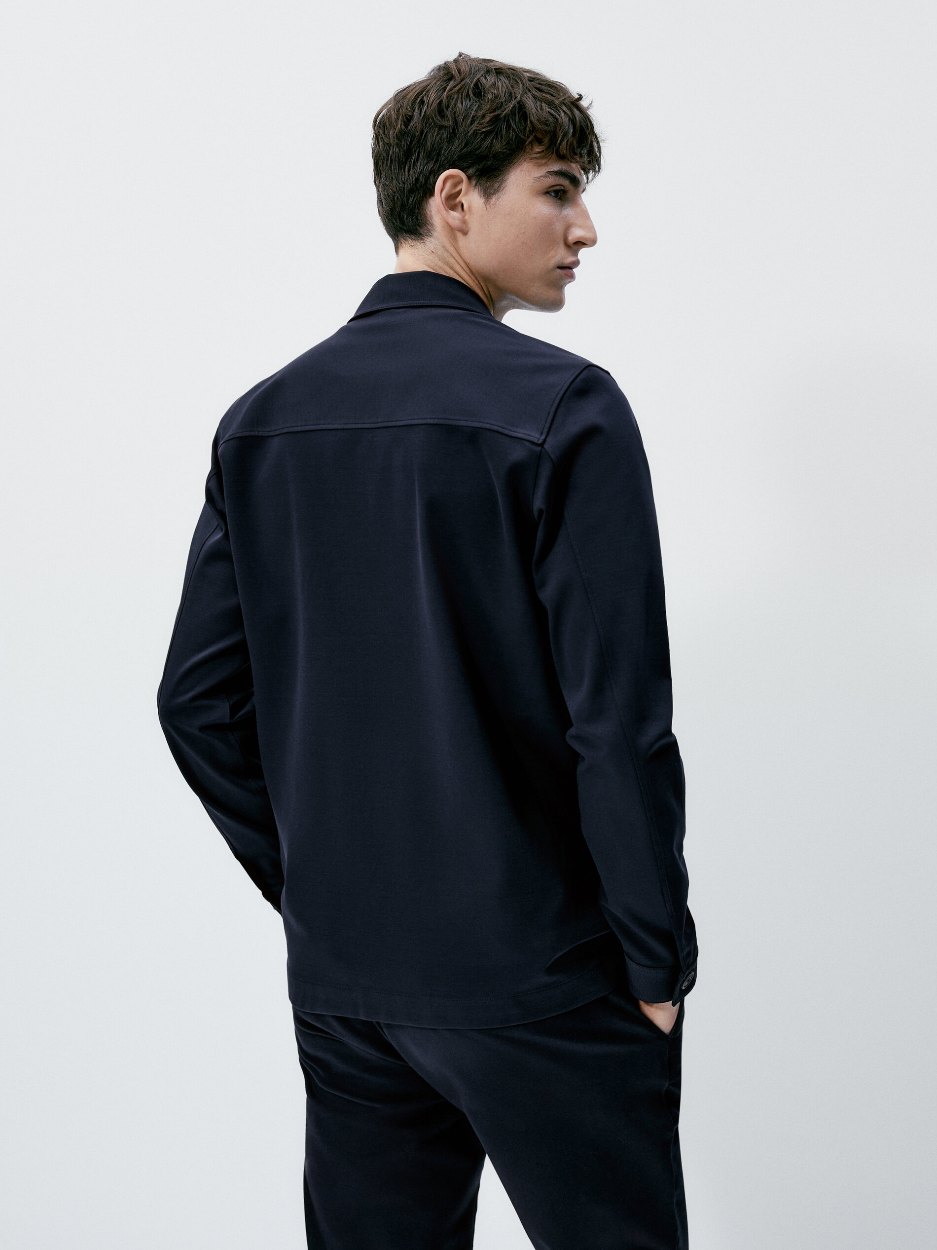 Sobrecamisa sarga mezcla algodón - AZUL MARINO