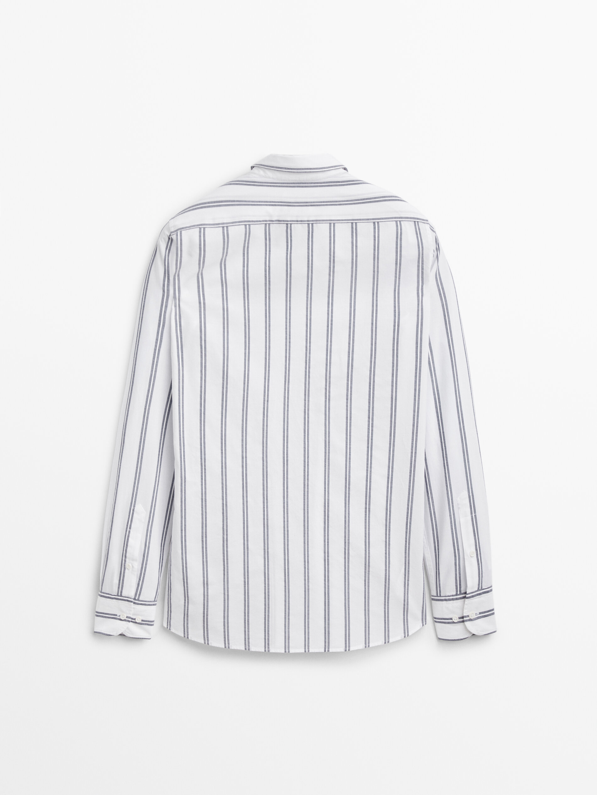 Camisa raya doble regular fit - AZUL MARINO