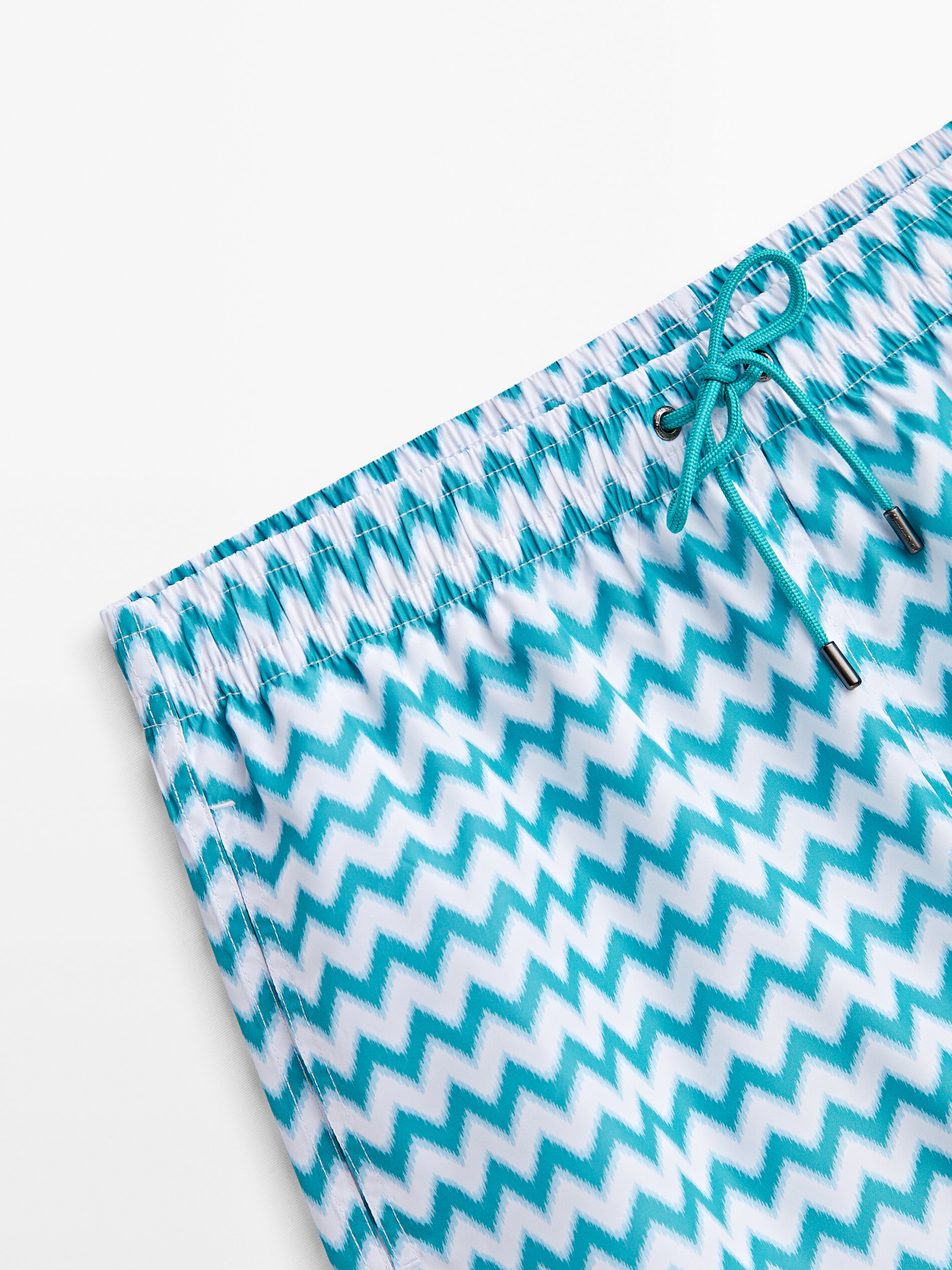 Bañador estampado zigzag - TURQUESA