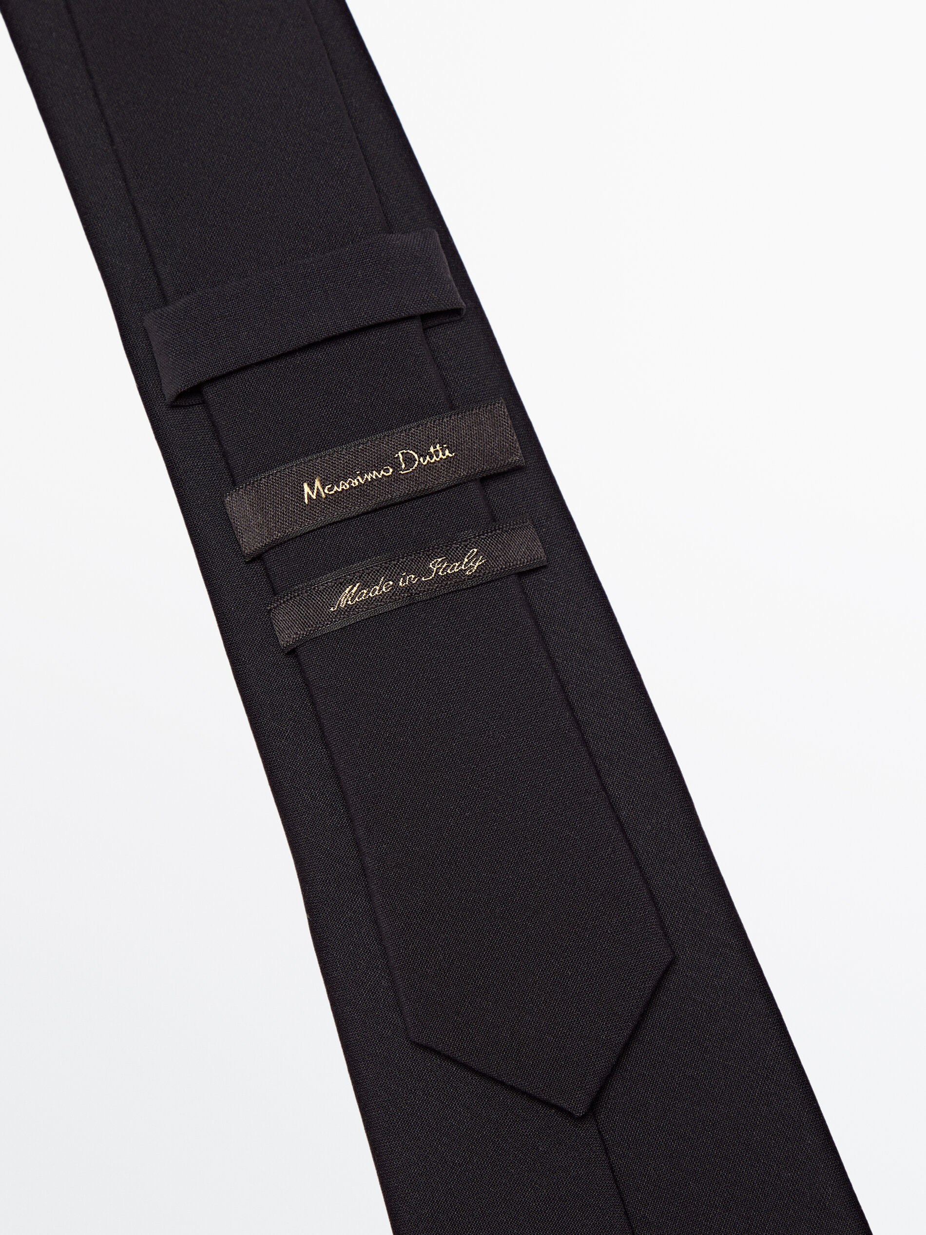 Corbata lisa mezcla lana - AZUL MARINO