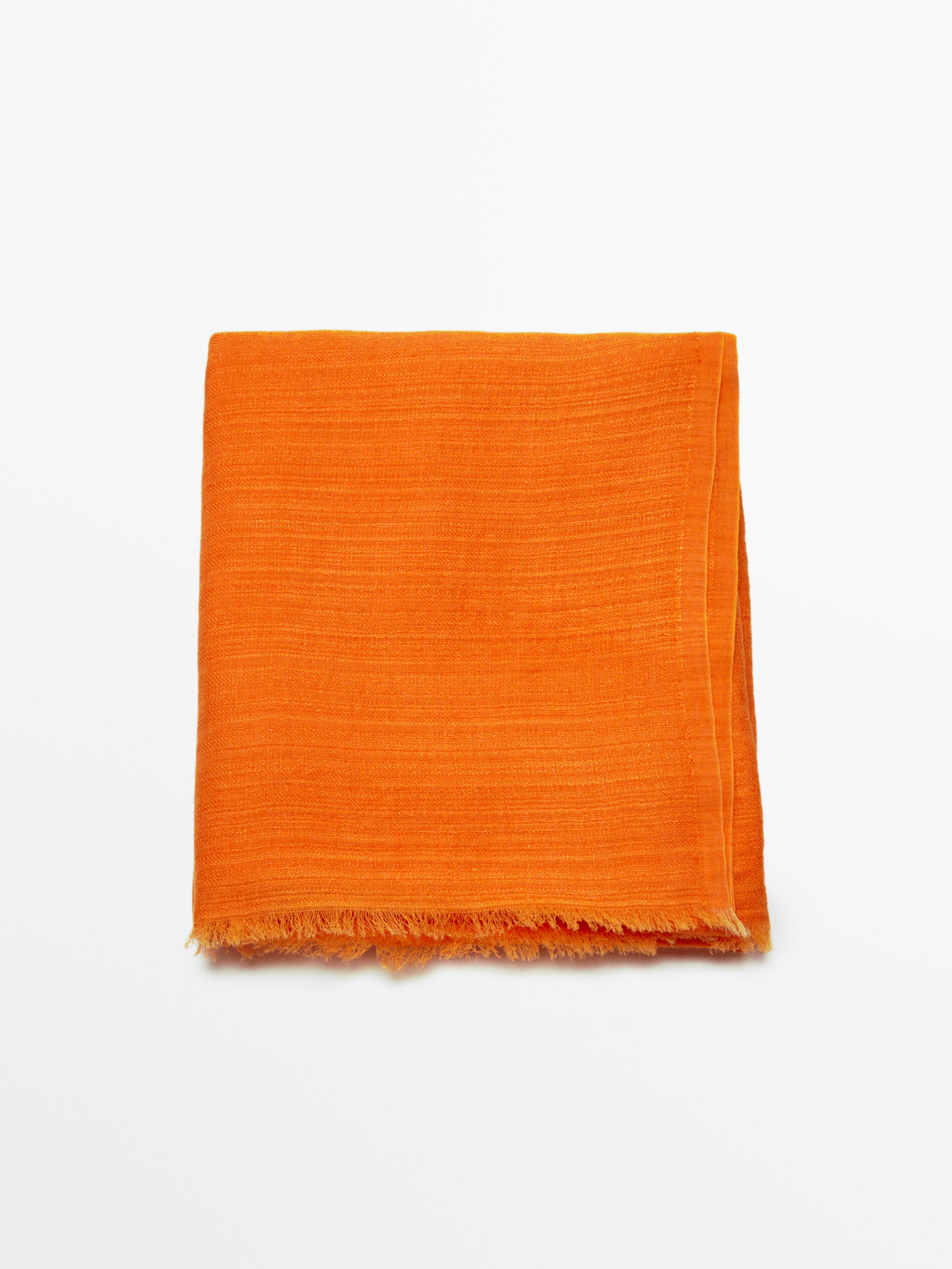 Fular con algodón y lino - NARANJA
