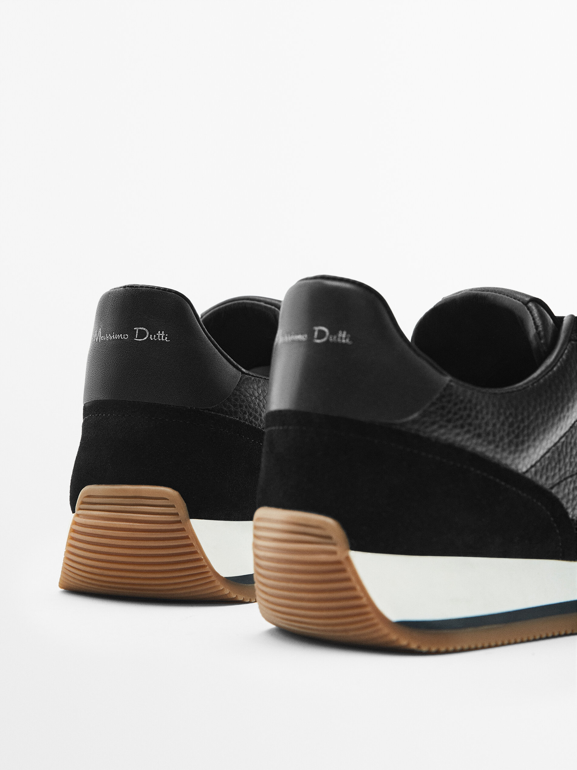 Deportivo piel combinado - NEGRO